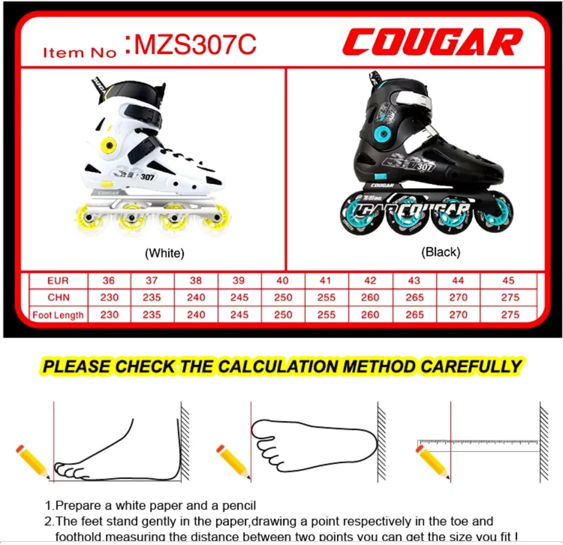اسکیت های بزرگسالان Cougar 307 Urban (مشکی)، اسکیت های اینلاین بزرگسالان، اسکیت های اینلاین چهار چرخ، فیبر کربن، اسکیت های اینلاین بادوام مردانه زنانه جوانان اسکیت های بزرگسالان Cougar 307 Urban (مشکی)، اسکیت های اینلاین بزرگسالان، اسکیت های اینلاین چهار چرخ، فیبر کربن، اسکیت های اینلاین بادوام مردانه زنانه جوانان