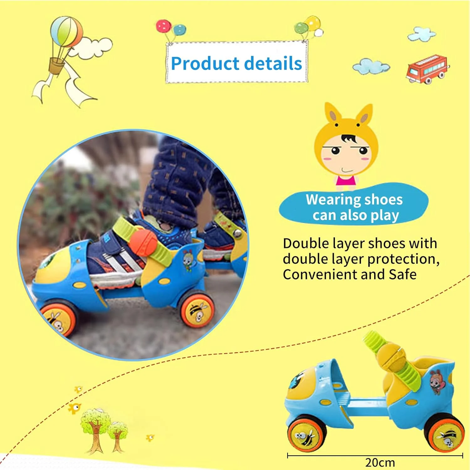 اسکیت های غلتکی چهار چرخ قابل تنظیم AM ANNA برای کودکان 2 تا 5 ساله، اسکیت های غلتکی قابل تنظیم برای پسران و دختران مبتدی، کفش های اسکیت غلتکی برای نوزادان و کودکان نوپا