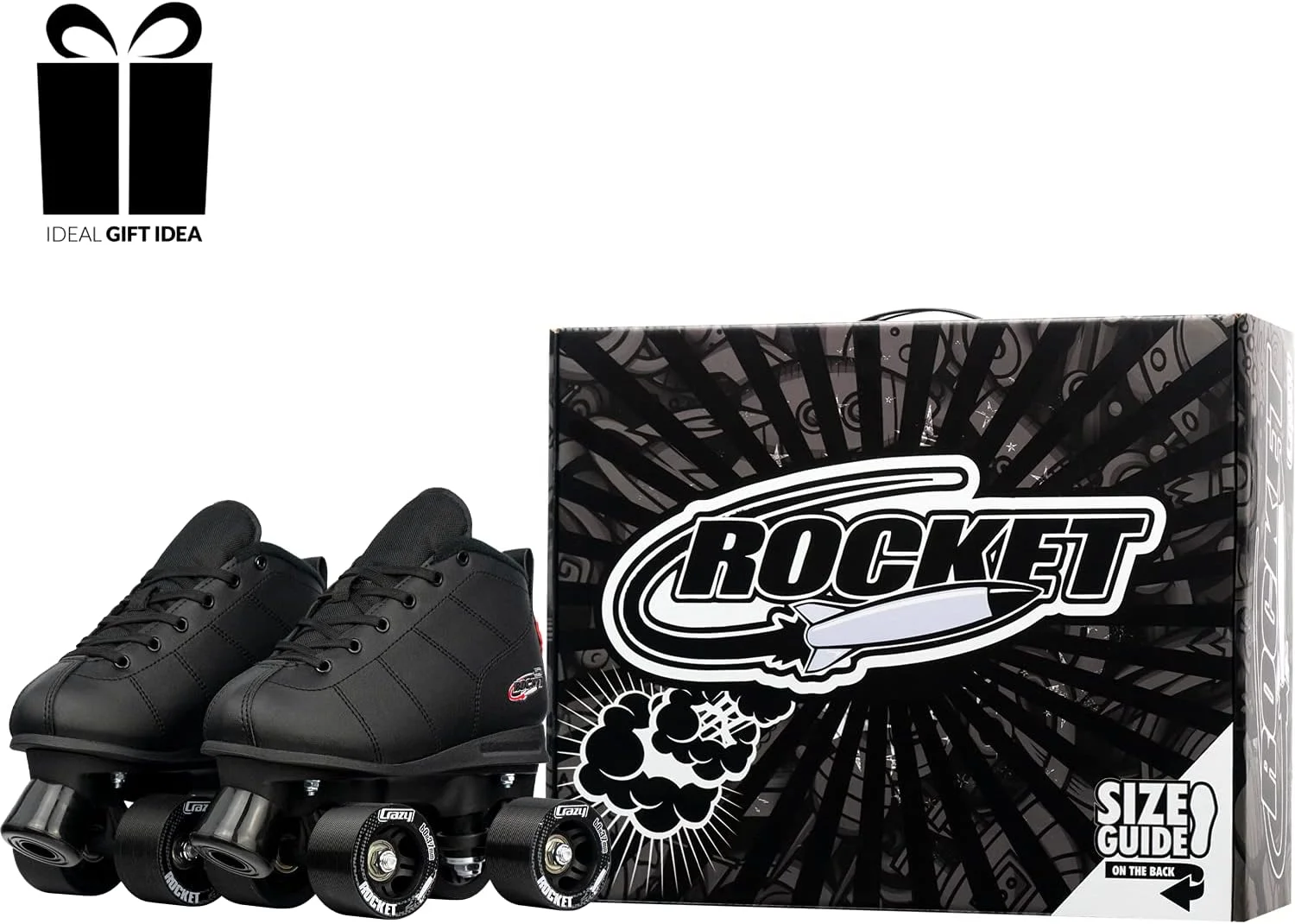 اسکیت های غلتکی موشکی Crazy Skates برای دختران و پسران - اسکیت های چهارتایی عالی برای کودکان مبتدی