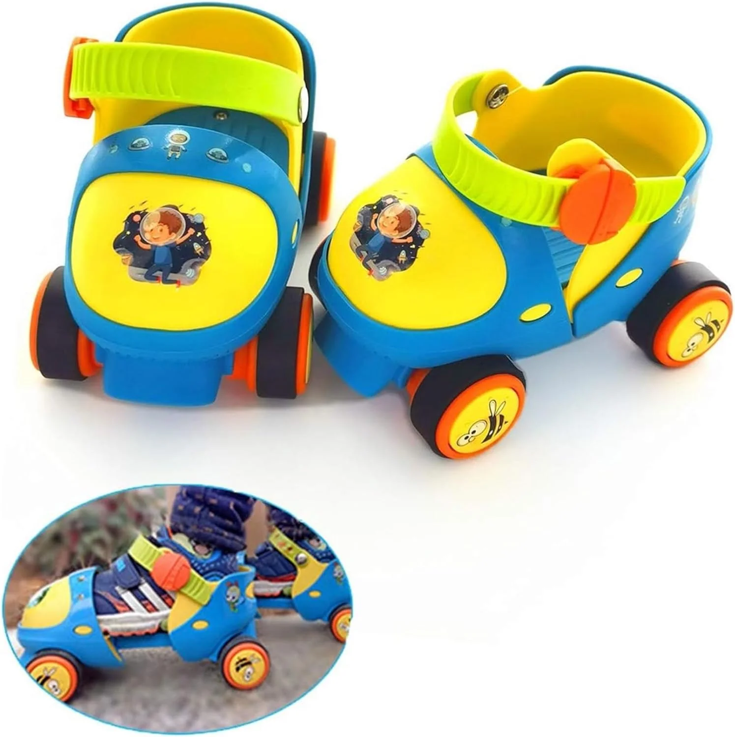 اسکیت های غلتکی چهار چرخ قابل تنظیم AM ANNA برای کودکان 2 تا 5 ساله، اسکیت های غلتکی قابل تنظیم برای پسران و دختران مبتدی، کفش های اسکیت غلتکی برای نوزادان و کودکان نوپا