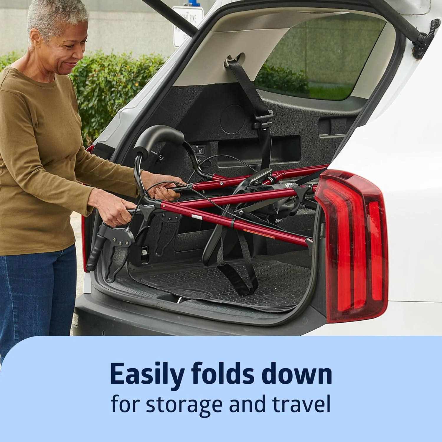 واکر رولیتور آلومینیومی فوق سبک تاشو Medline، قرمز، ظرفیت وزنی 113 کیلوگرم، چرخ های 6 اینچی، بازو و صندلی قابل تنظیم، واکر چرخ دار تاشو برای سالمندان واکر رولیتور آلومینیومی فوق سبک تاشو Medline، قرمز، ظرفیت وزنی 113 کیلوگرم، چرخ های 6 اینچی، بازو و صندلی قابل تنظیم، واکر چرخ دار تاشو برای سالمندان