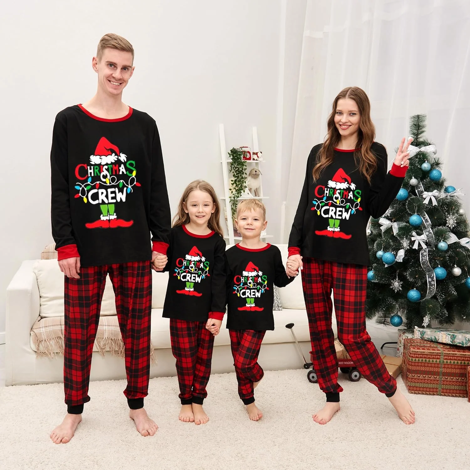 ست لباس خواب خانوادگی کریسمس Neufigr، ست لباس خواب 2 تکه آستین بلند کریسمس، لباس راحتی تعطیلات خانوادگی ست لباس خواب خانوادگی کریسمس Neufigr، ست لباس خواب 2 تکه آستین بلند کریسمس، لباس راحتی تعطیلات خانوادگی