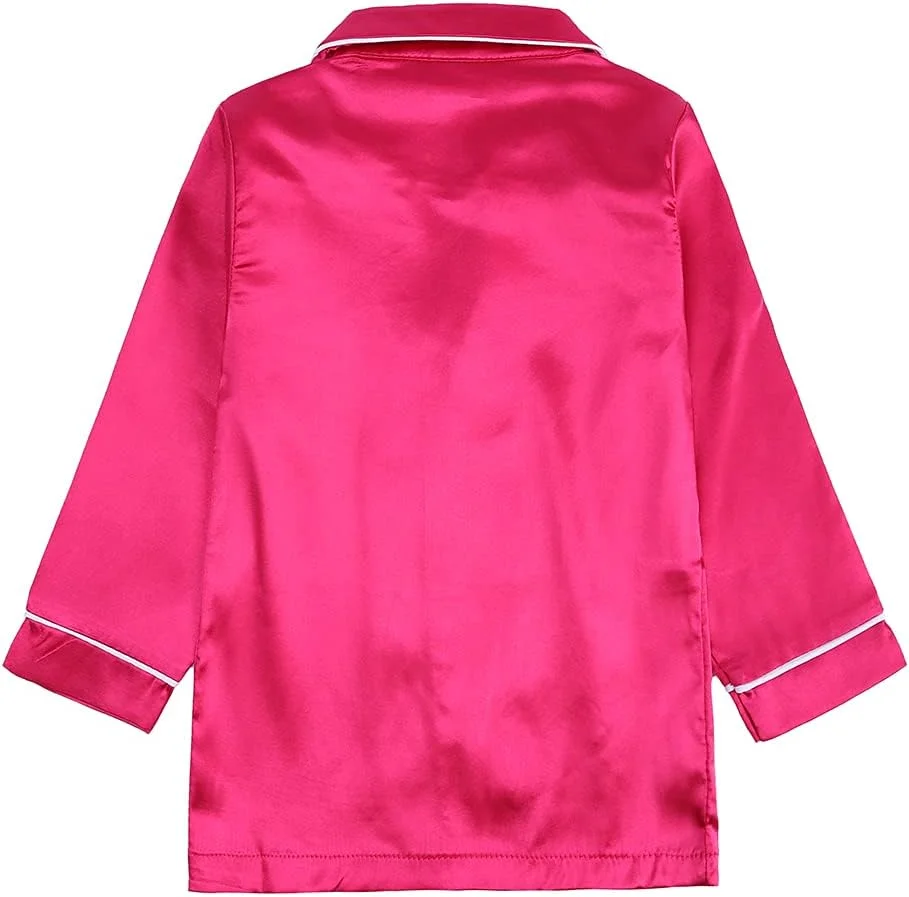 ست لباس خواب ساتن دو تکه بچه گانه MYGBCPJS، لباس خواب دکمه دار، لباس راحتی، پیژامه، تاپ آستین کوتاه + شلوار ست لباس خواب ساتن دو تکه بچه گانه MYGBCPJS، لباس خواب دکمه دار، لباس راحتی، پیژامه، تاپ آستین کوتاه + شلوار