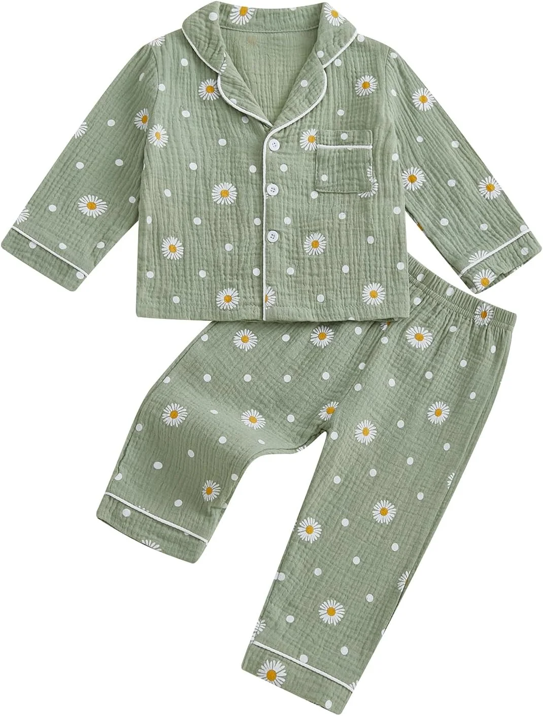 ست لباس خواب دخترانه بچه گانه M9ppzzur7، طرح گل بابونه، یقه هفت، جیب جلویی، آستین بلند، کمر کشی، شلوار راحت، ست لباس خواب 2 تکه دخترانه ست لباس خواب دخترانه بچه گانه M9ppzzur7، طرح گل بابونه، یقه هفت، جیب جلویی، آستین بلند، کمر کشی، شلوار راحت، ست لباس خواب 2 تکه دخترانه