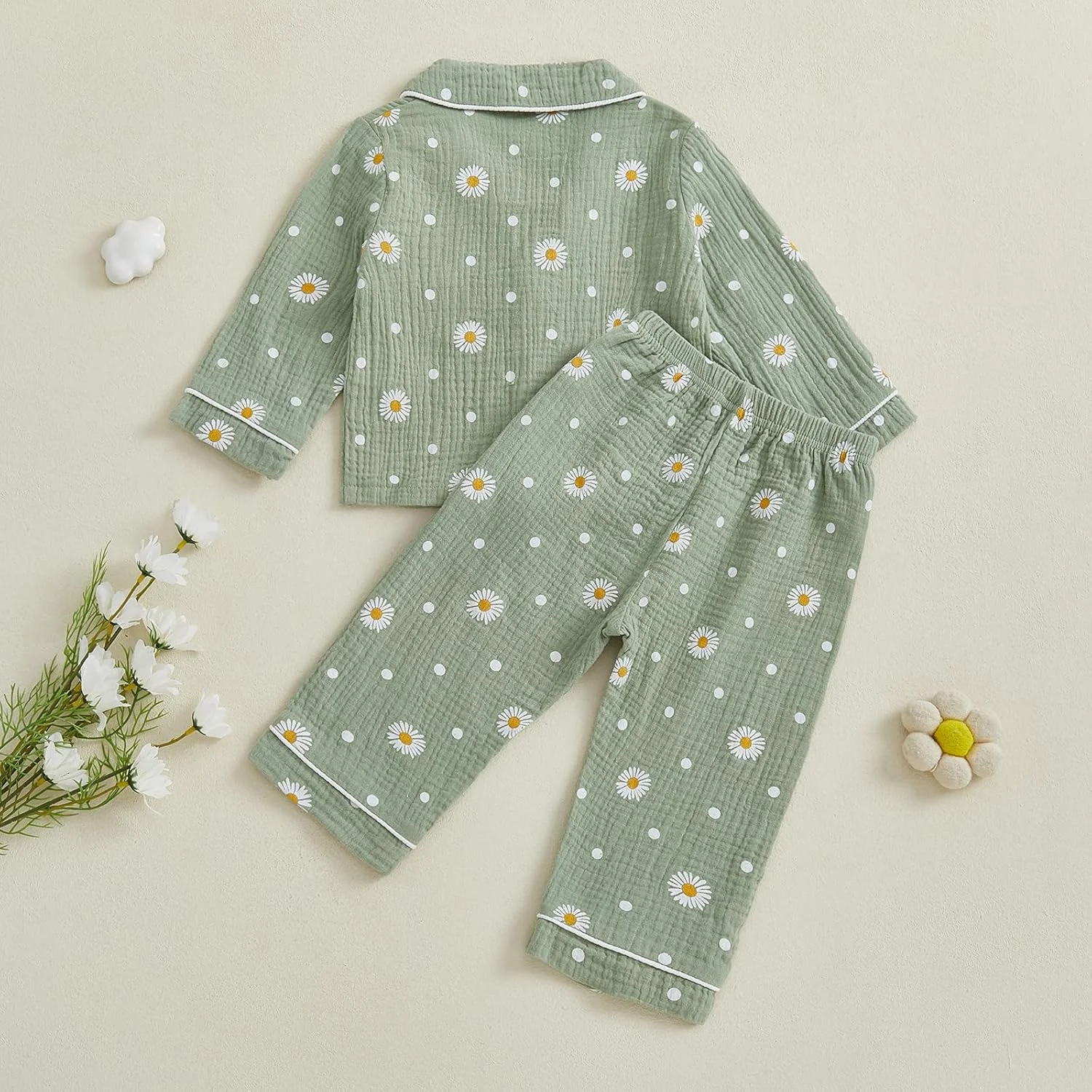 ست لباس خواب دخترانه بچه گانه M9ppzzur7، طرح گل بابونه، یقه هفت، جیب جلویی، آستین بلند، کمر کشی، شلوار راحت، ست لباس خواب 2 تکه دخترانه ست لباس خواب دخترانه بچه گانه M9ppzzur7، طرح گل بابونه، یقه هفت، جیب جلویی، آستین بلند، کمر کشی، شلوار راحت، ست لباس خواب 2 تکه دخترانه