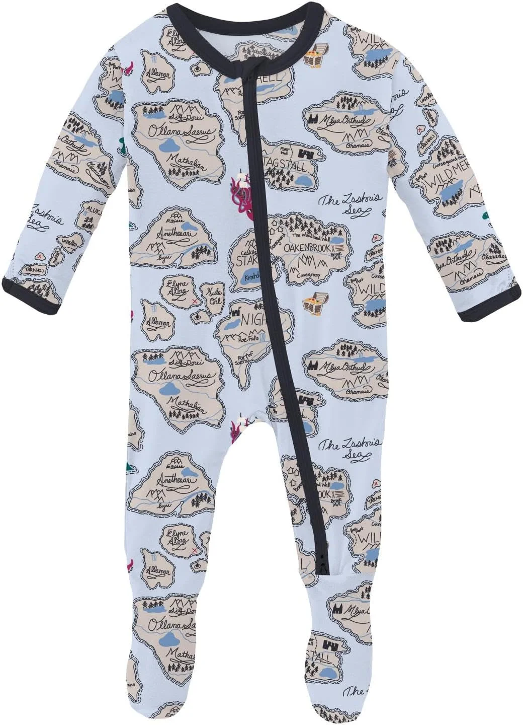 لباس خواب یک تکه زیپ دار طرح دار کیکی پنتس، جامههای فوق العاده نرم، لباس خواب ترکیبی با پارچه امضای کیکی لباس خواب یک تکه زیپ دار طرح دار کیکی پنتس، جامههای فوق العاده نرم، لباس خواب ترکیبی با پارچه امضای کیکی