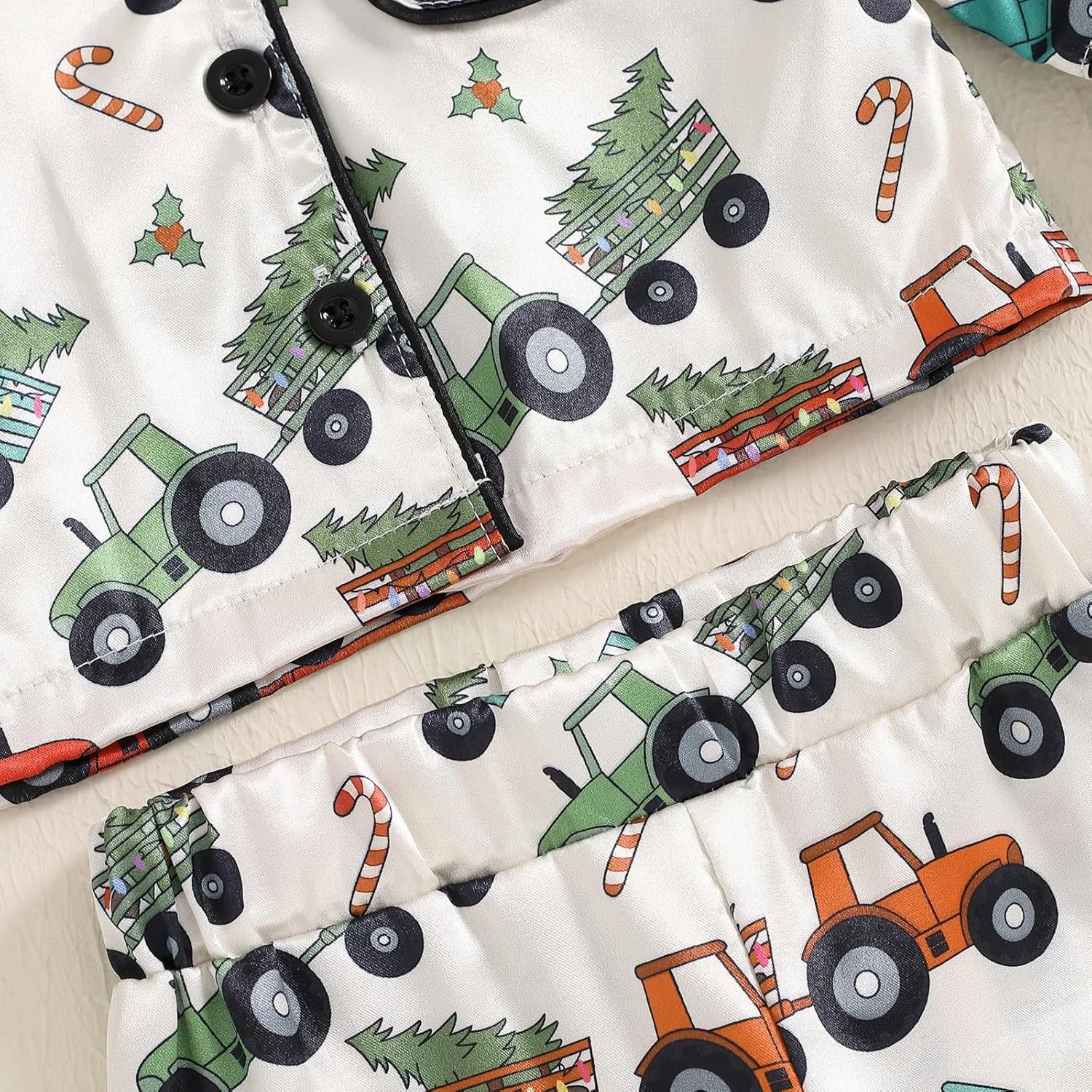ست لباس خواب کریسمس پسرانه Loalirando، طرح کامیون و درخت، آستین بلند دکمه دار، شامل پیراهن و شلوار، لباس خواب و راحتی بچه گانه، ست دو تکه ست لباس خواب کریسمس پسرانه Loalirando، طرح کامیون و درخت، آستین بلند دکمه دار، شامل پیراهن و شلوار، لباس خواب و راحتی بچه گانه، ست دو تکه