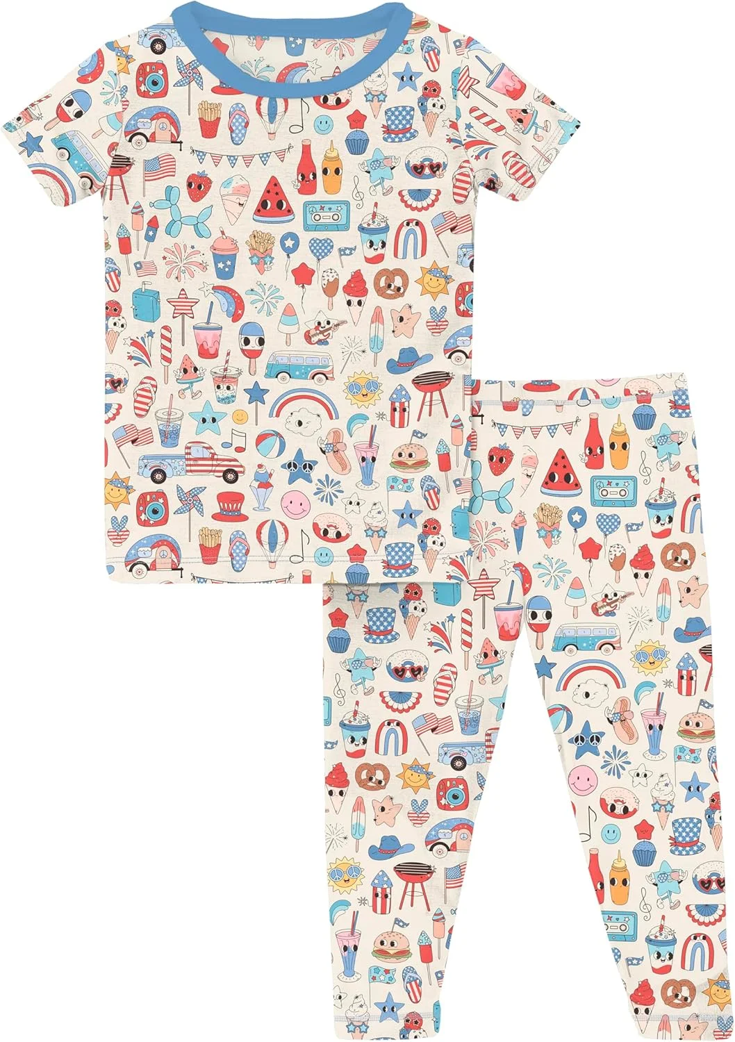 ست پیژامه آستین کوتاه دخترانه بچه گانه کیک کی پنتز ست پیژامه آستین کوتاه دخترانه بچه گانه کیک کی پنتز