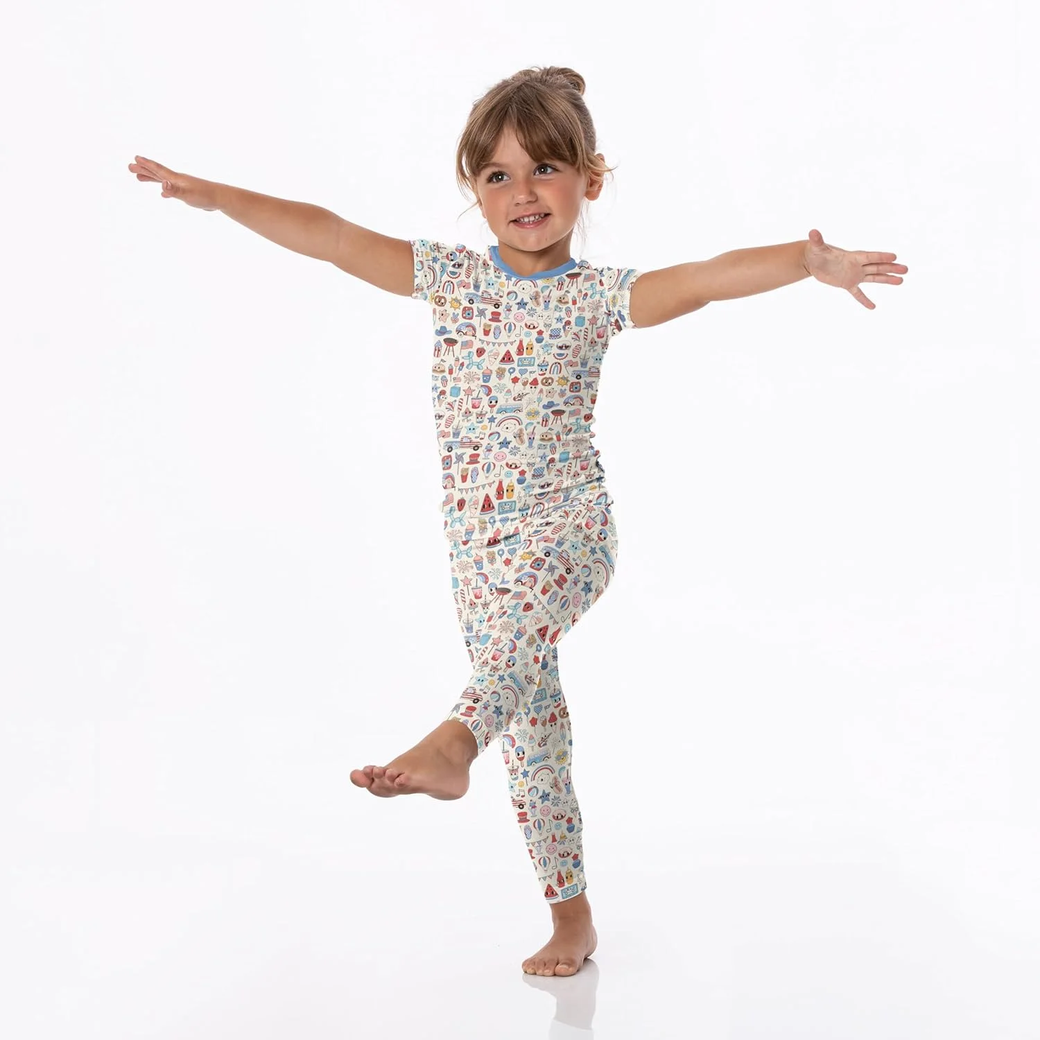 ست پیژامه آستین کوتاه دخترانه بچه گانه کیک کی پنتز ست پیژامه آستین کوتاه دخترانه بچه گانه کیک کی پنتز