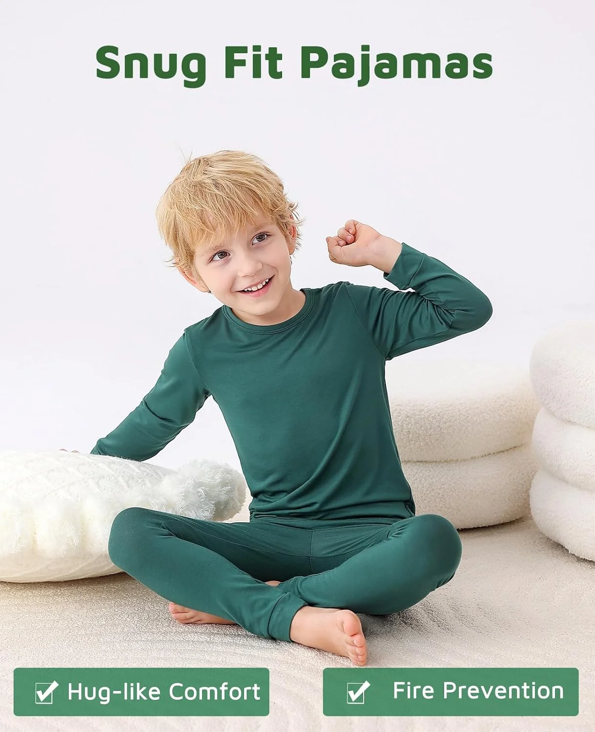 پیژامه ویسکوز بامبو JunNeng برای نوزادان نوپا، پیژامه های آستین بلند و راحت برای پسران و دختران