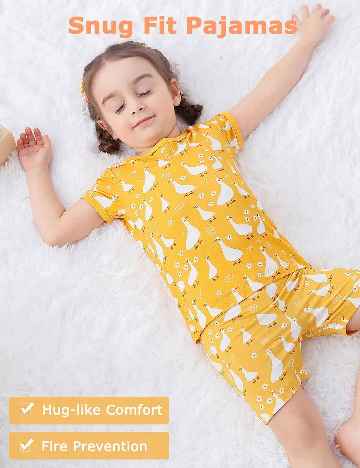 پیژامه دخترانه JunNeng Rayon از بامبو، لباس خواب آستین کوتاه دو تکه مناسب فصل تابستان