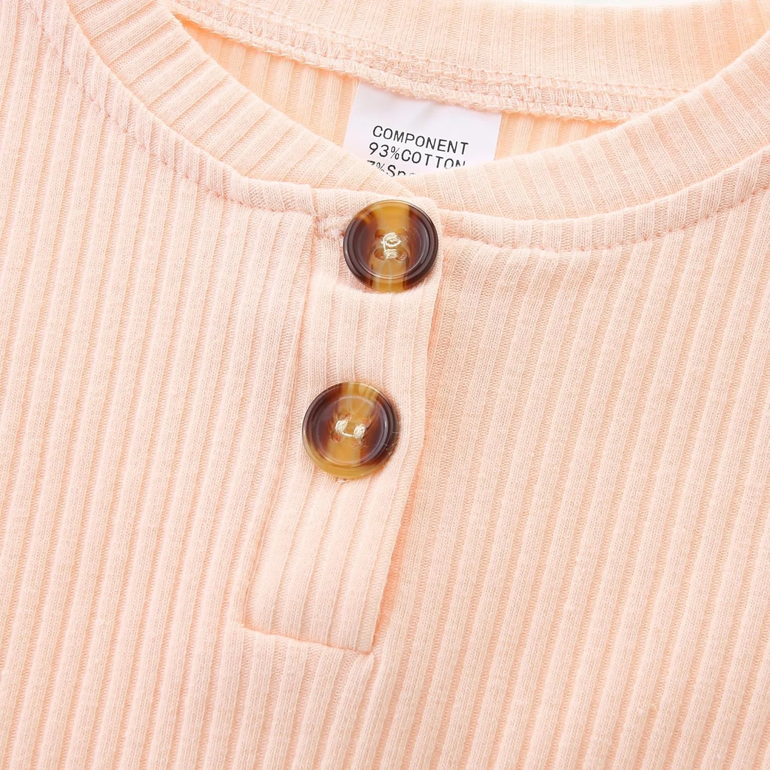 لباس نوزادی Hikido، ست لباس پسرانه و دخترانه، رامپر دنده ای نخی آستین بلند به همراه شلوار، مناسب برای نوزادان 0 تا 18 ماهه