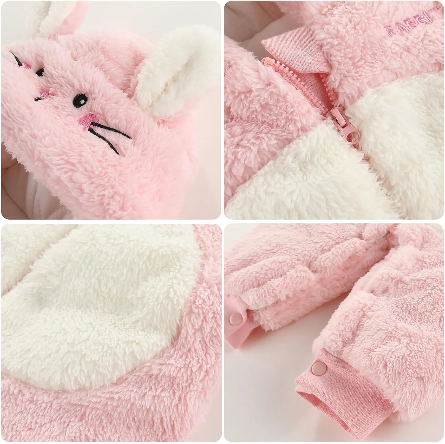 هپی چری - جامپسوت پشمی نوزادی آستین بلند کلاه دار، رامپر یک تکه گرم، لباس زمستانی نوزاد، لباس برفی کودک نوپا با گوش خرسی، بادی پنبه ای ضخیم و مخمل خواب دار برای 0-18 ماه هپی چری - جامپسوت پشمی نوزادی آستین بلند کلاه دار، رامپر یک تکه گرم، لباس زمستانی نوزاد، لباس برفی کودک نوپا با گوش خرسی، بادی پنبه ای ضخیم و مخمل خواب دار برای 0-18 ماه