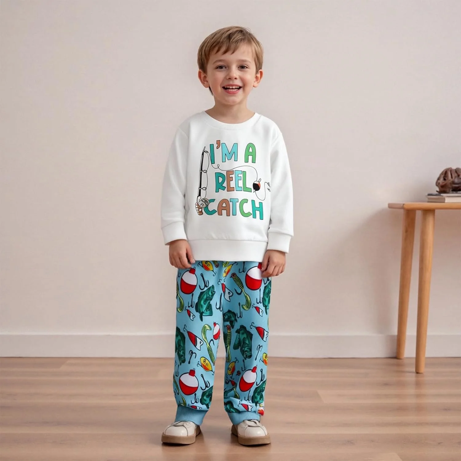 Geagodelia Baby Boy Tracksuit 18-24 Months Long Sleeve Crew Neck Letters Print Sweatshirt Pullover with Elastic Waist Fish Lure Print Pants Sets 2Pcs Toddler Boys Clothes 2-3 Years Geagodelia Baby Boy Tracksuit 18-24 Months Long Sleeve Crew Neck Letters Print Sweatshirt Pullover with Elastic Waist Fish Lure Print Pants Sets 2Pcs Toddler Boys Clothes 2-3 Years