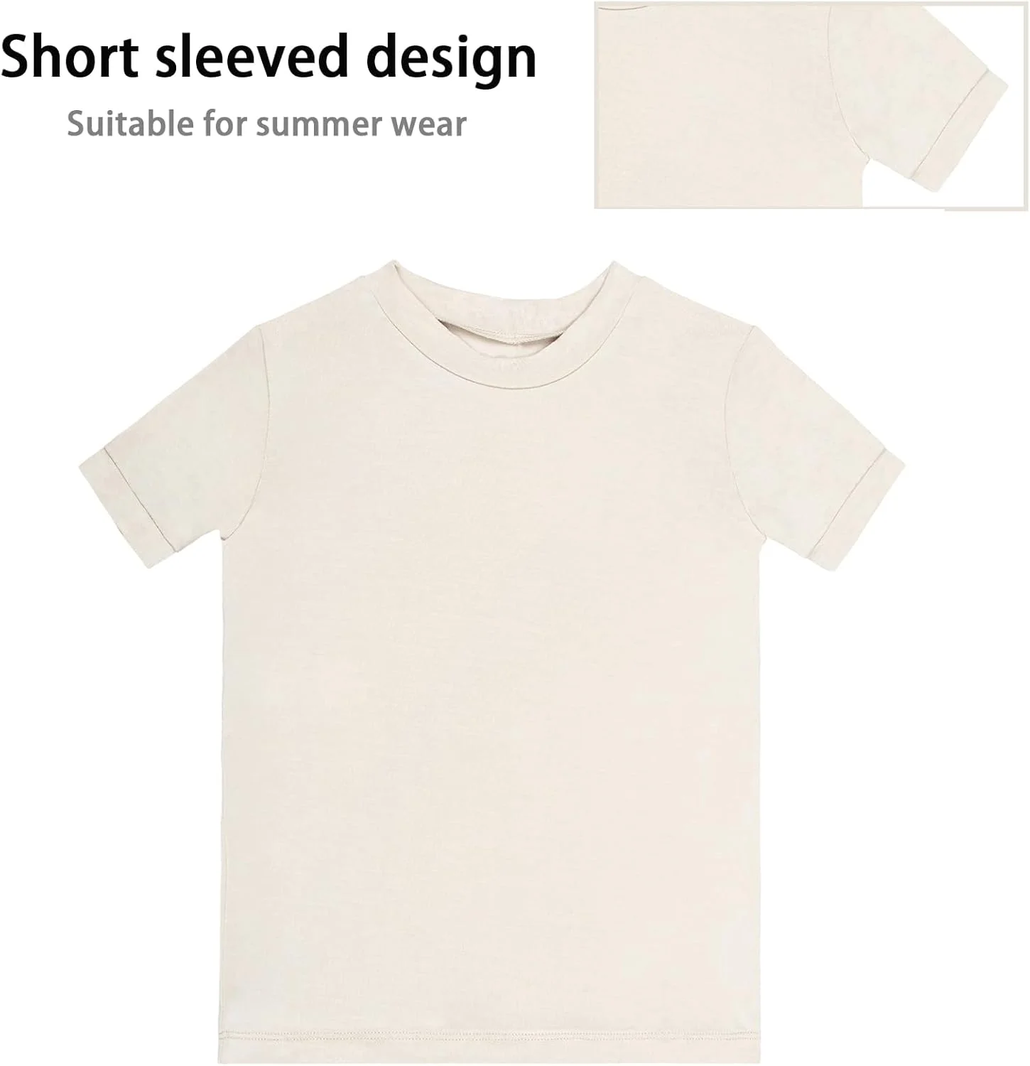 ست تی شرت آستین کوتاه و شورت بچه گانه GUISBY، ساخته شده از ریون بامبو، مناسب برای پسران و دختران