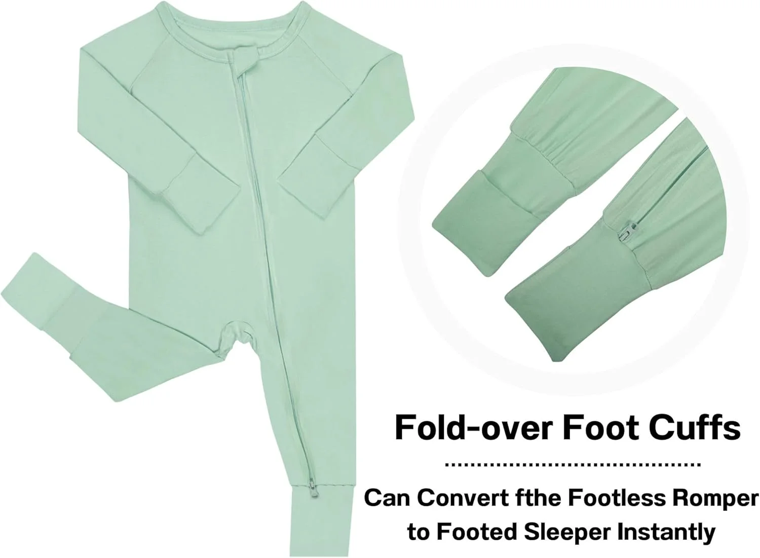 GUISBY Rayon Baby Footless Pajamas, Long Sleeve with 2 Way Zippers Rompers Sleepers GUISBY Rayon Baby Footless Pajamas, Long Sleeve with 2 Way Zippers Rompers Sleepers