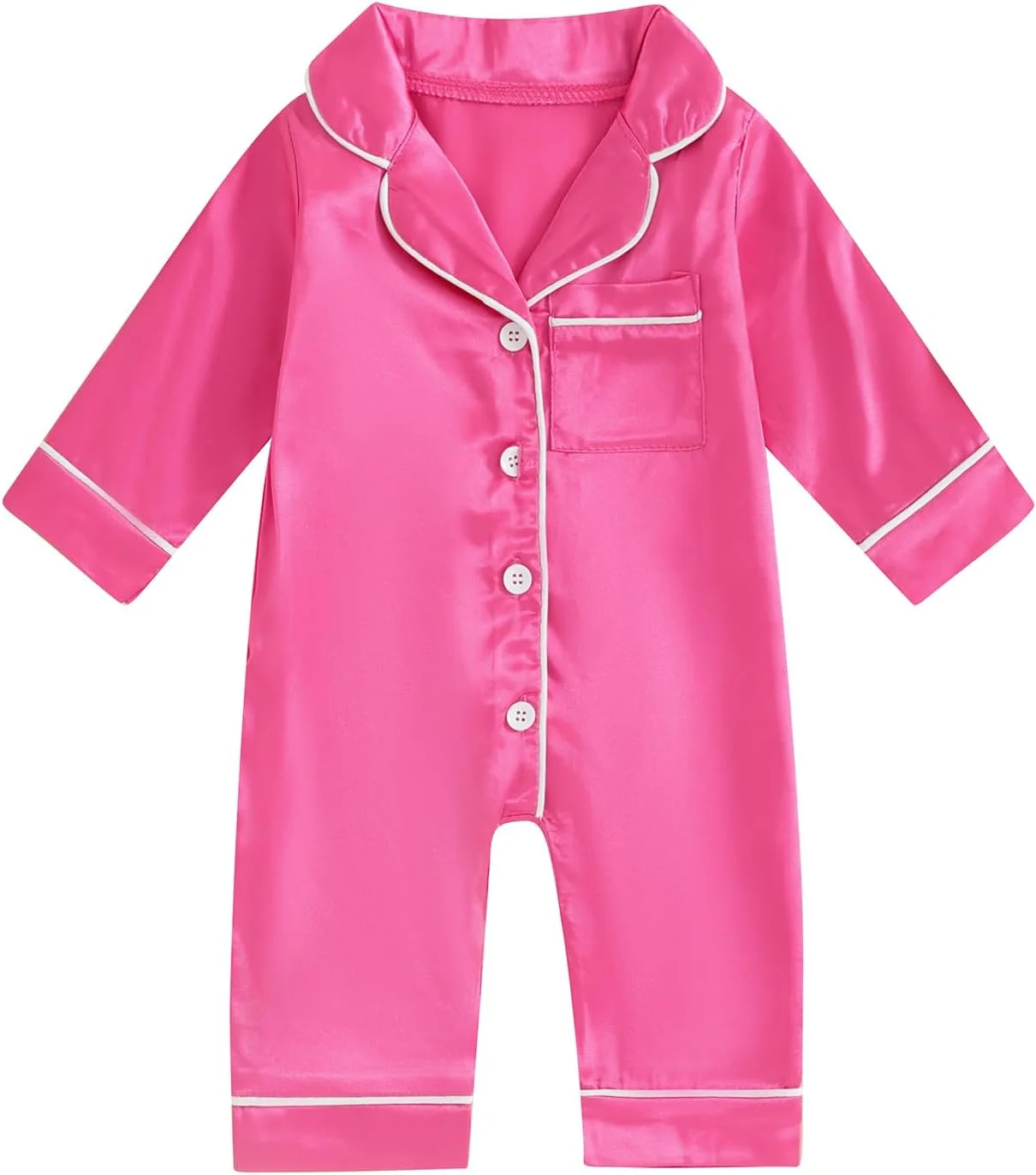 لباس خواب ساتن یکسره نوزادی Geagodelia، لباس خواب تمام قد نوزاد، لباس یکسره، شلوار، آستین بلند، رنگ ثابت، دکمه دار، لباس خواب راحتی لباس خواب ساتن یکسره نوزادی Geagodelia، لباس خواب تمام قد نوزاد، لباس یکسره، شلوار، آستین بلند، رنگ ثابت، دکمه دار، لباس خواب راحتی