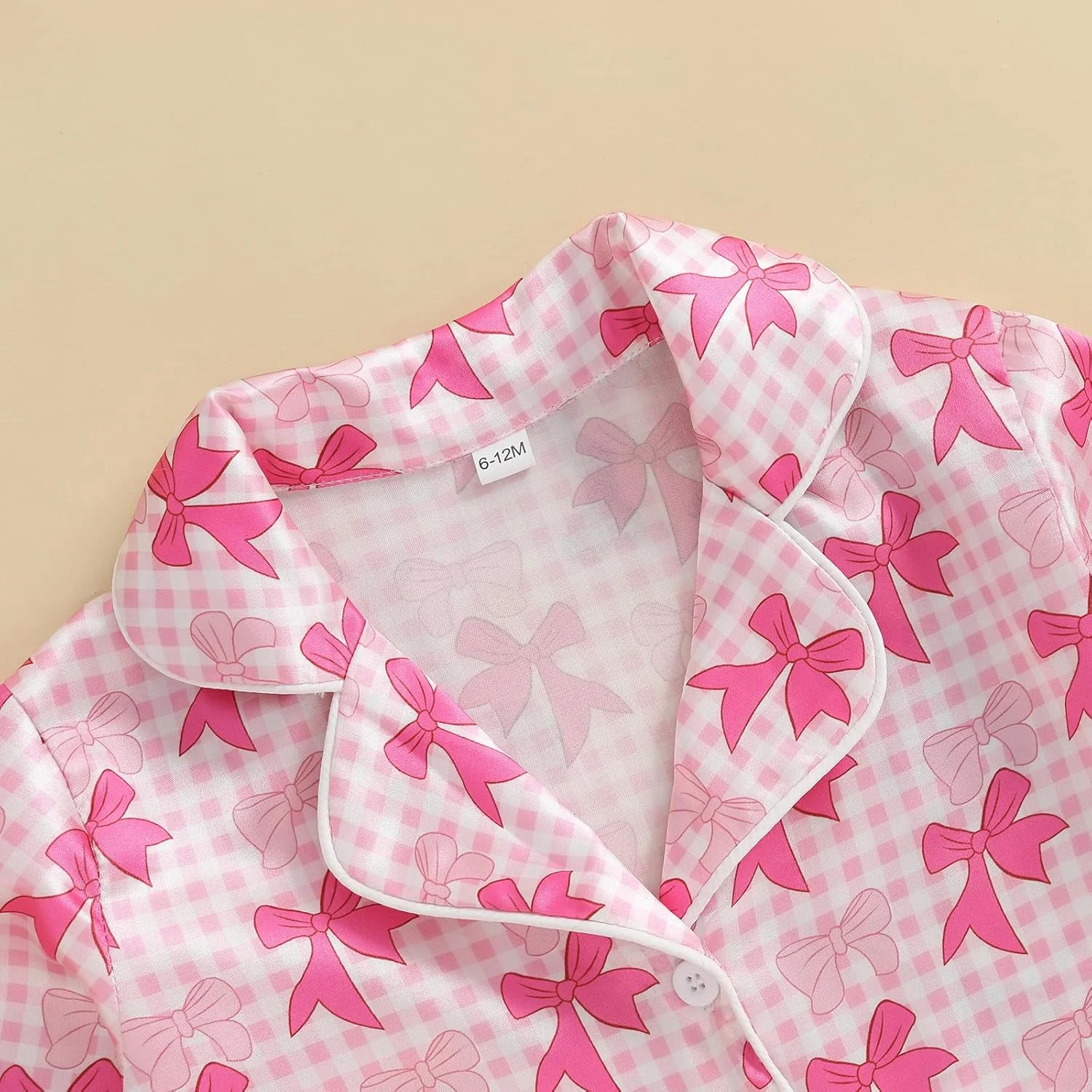 لباس خواب ساتن دخترانه بچه نوپا Geagodelia، لباسهای آستین بلند با حاشیه کرکی و طرح پاپیون، پیراهنهای دکمهدار یقه برگردان با شلوارهای کمر کشی، لباس خواب و راحتی برای دختران کوچک لباس خواب ساتن دخترانه بچه نوپا Geagodelia، لباسهای آستین بلند با حاشیه کرکی و طرح پاپیون، پیراهنهای دکمهدار یقه برگردان با شلوارهای کمر کشی، لباس خواب و راحتی برای دختران کوچک