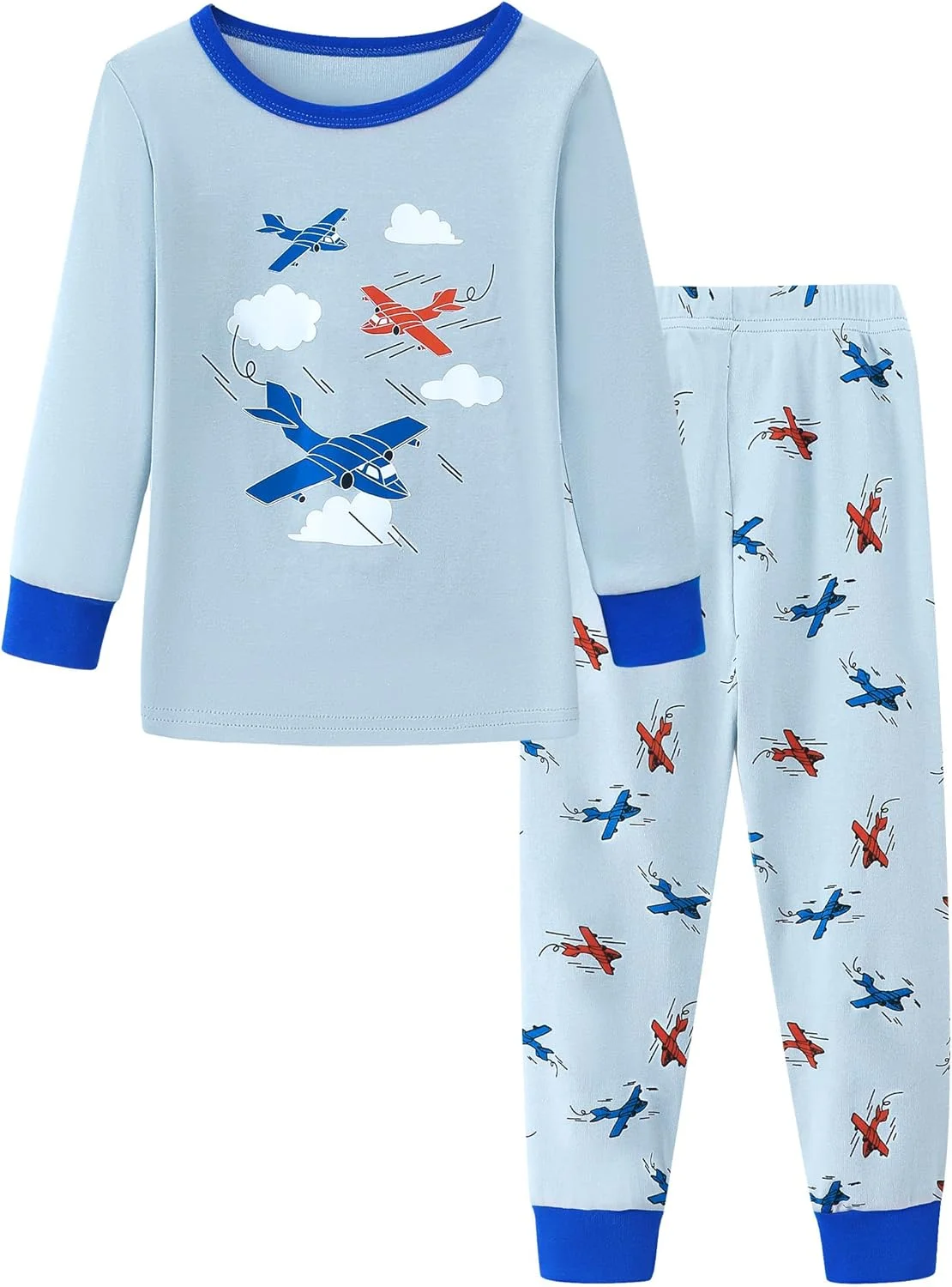 ست لباس خواب دو تکه پسرانه Mikrdoo، آستین بلند، نرم و راحت، مناسب کودکان نوپا 12 ماهه تا 7 ساله