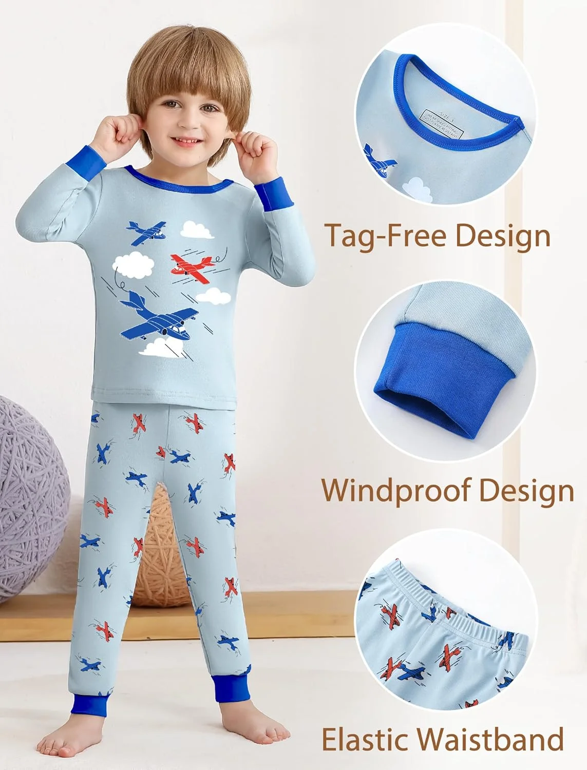 ست لباس خواب دو تکه پسرانه Mikrdoo، آستین بلند، نرم و راحت، مناسب کودکان نوپا 12 ماهه تا 7 ساله ست لباس خواب دو تکه پسرانه Mikrdoo، آستین بلند، نرم و راحت، مناسب کودکان نوپا 12 ماهه تا 7 ساله