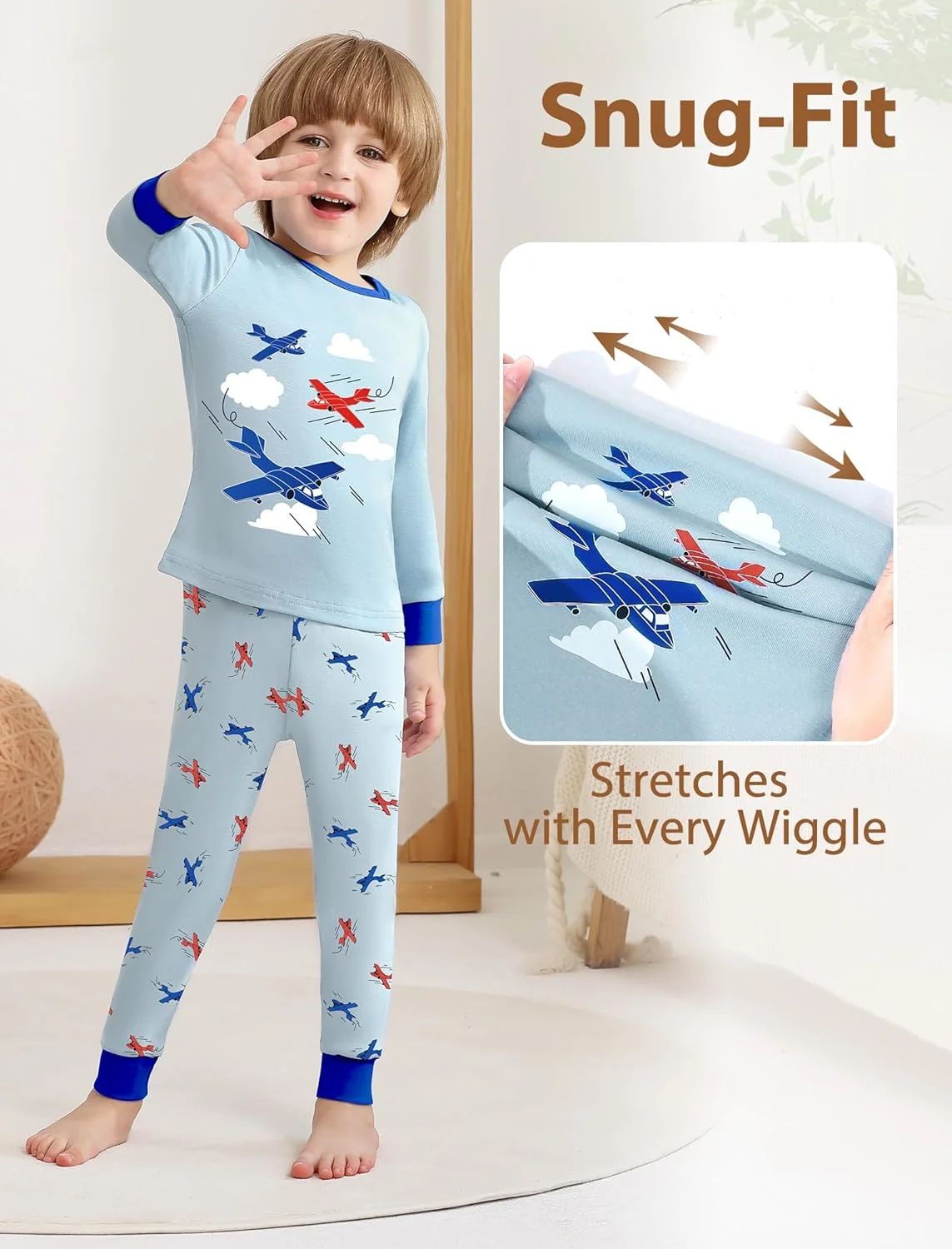 ست لباس خواب دو تکه پسرانه Mikrdoo، آستین بلند، نرم و راحت، مناسب کودکان نوپا 12 ماهه تا 7 ساله ست لباس خواب دو تکه پسرانه Mikrdoo، آستین بلند، نرم و راحت، مناسب کودکان نوپا 12 ماهه تا 7 ساله