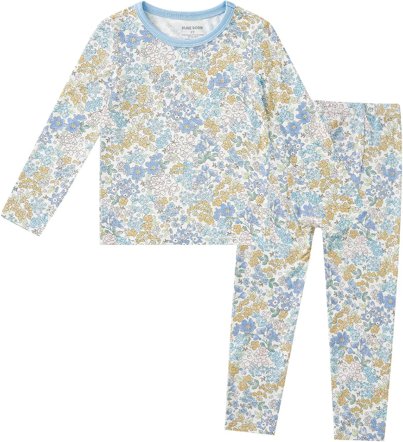 ست پیژامه 2 تکه ویسکوز بامبو نوزاد، کودک و نوجوان Pureborn، سایز 18 ماه تا 8 سال