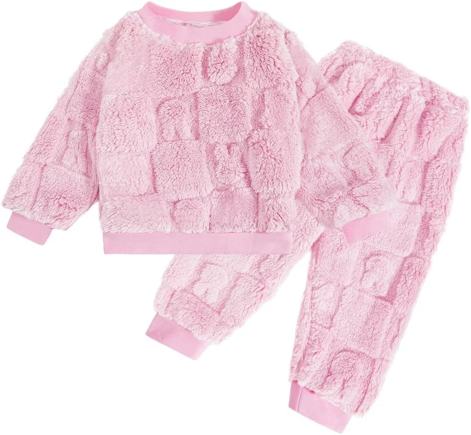 ست بلوز و شلوار گرم بچه گانه JiAmy، لباس زمستانی دخترانه و پسرانه، لباس خواب و گرم، لباس ورزشی پشمی، تاپ و شلوار 2 تکه، لباس پاییزی 12 ماهه تا 6 ساله