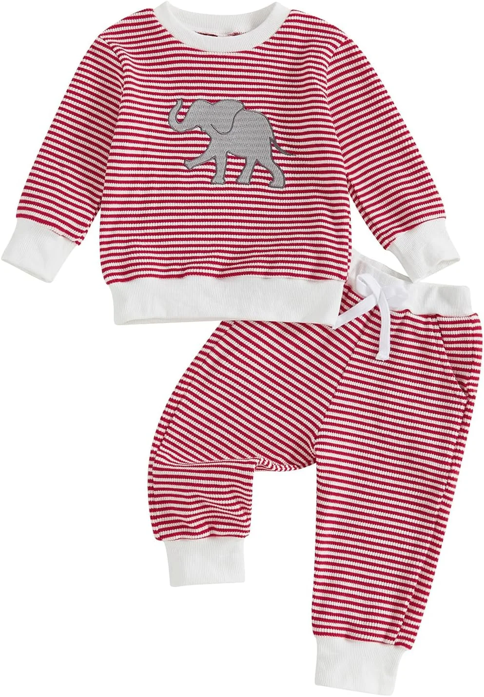 ست لباس گرمکن پسرانه Geagodelia مناسب 18-24 ماه، بلوز آستین بلند با گلدوزی حیوانات و شلوار کمر کشی با جیب، ست 2 تکه لباس پسرانه 2-3 ساله