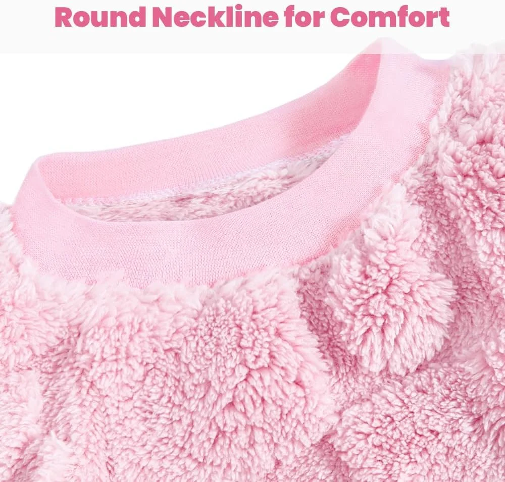 ست بلوز و شلوار گرم بچه گانه JiAmy، لباس زمستانی دخترانه و پسرانه، لباس خواب و گرم، لباس ورزشی پشمی، تاپ و شلوار 2 تکه، لباس پاییزی 12 ماهه تا 6 ساله