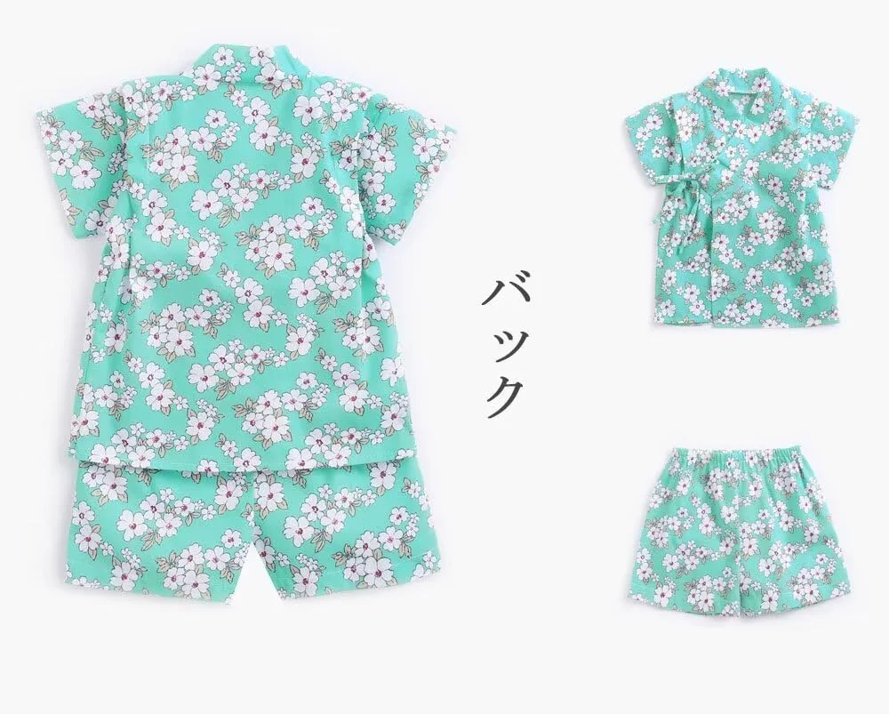 لباس جینبی بچه گانه DYZANOROKY، لباس کودک، تابستانی، دخترانه، پسرانه، ست بالا و پایین، نازک، آستین کوتاه، یوکاتای بچه گانه، 100% پنبه، نرم، کیمونو، طرح های زیبا، شکوفه های گیلاس، طرح گل، لباس راحتی