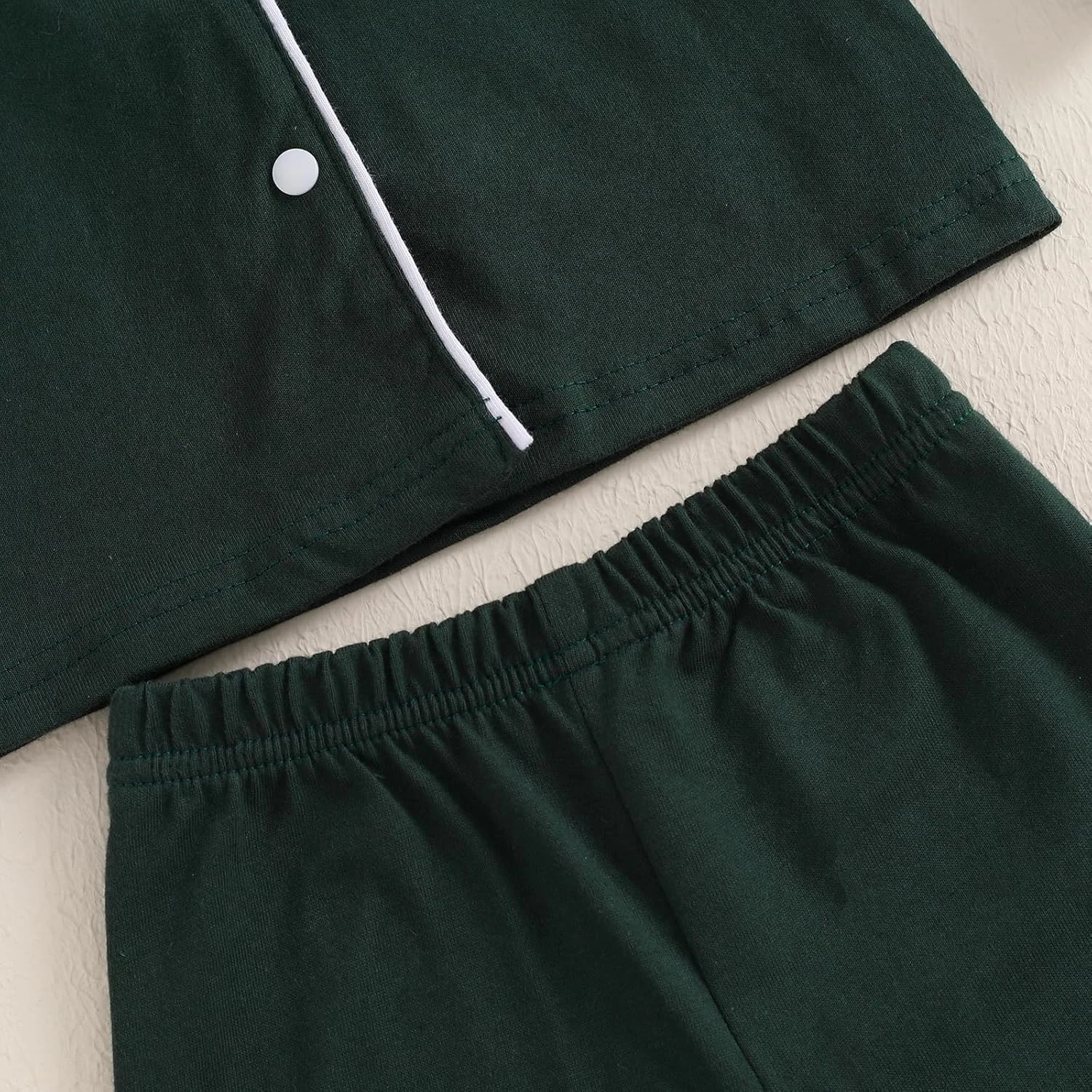 ست لباس خواب بچه گانه MAHUAOYIXI، پیژامه های یکدست دخترانه و پسرانه، آستین بلند، یقه برگردان، دکمه دار، تاپ و شلوار بلند با کمر کشی، لباس خواب دو تکه، لباس راحتی، لباس شب