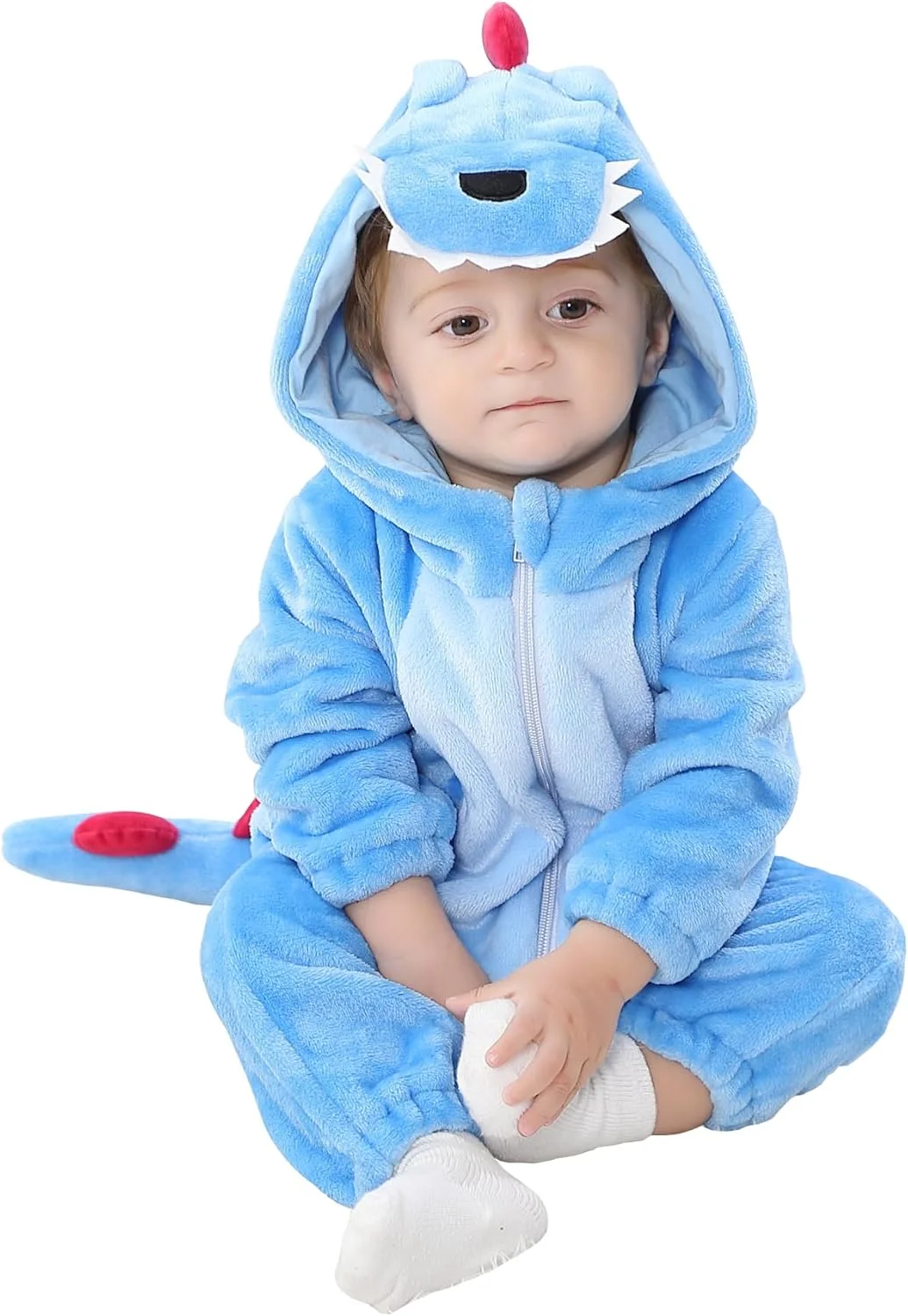 رامپر کلاه دار نوزادی دولادولا با طرح کارتونی حیوانات، لباس راحتی نوزاد، سرهمی