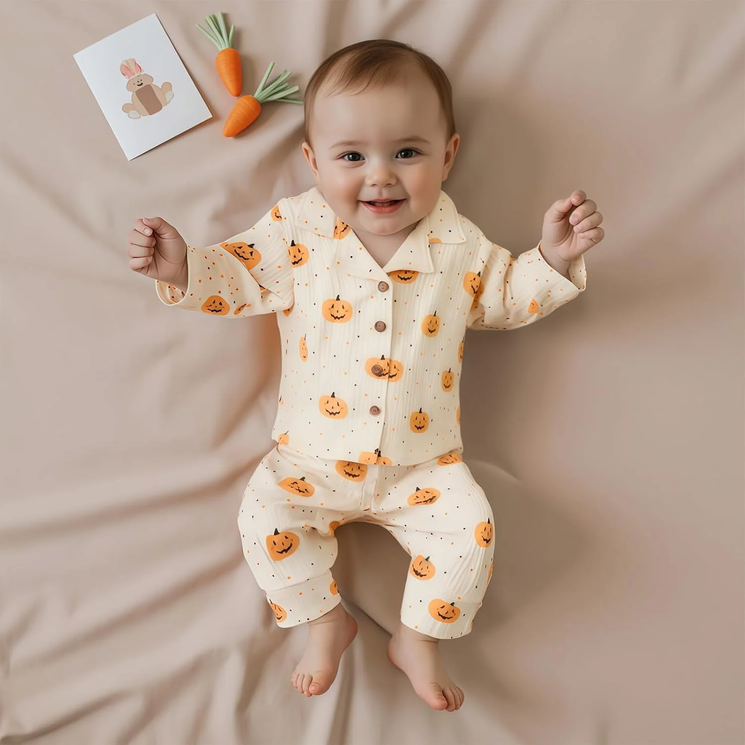 ست لباس خواب هالووین Kavousa برای کودکان، ست لباس راحتی آستین بلند تاپ و شلوار پسرانه و دخترانه ست لباس خواب هالووین Kavousa برای کودکان، ست لباس راحتی آستین بلند تاپ و شلوار پسرانه و دخترانه