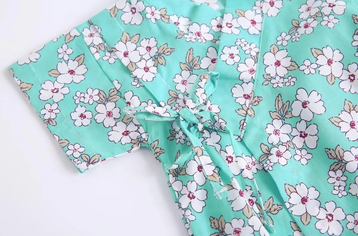 لباس جینبی بچه گانه DYZANOROKY، لباس کودک، تابستانی، دخترانه، پسرانه، ست بالا و پایین، نازک، آستین کوتاه، یوکاتای بچه گانه، 100% پنبه، نرم، کیمونو، طرح های زیبا، شکوفه های گیلاس، طرح گل، لباس راحتی