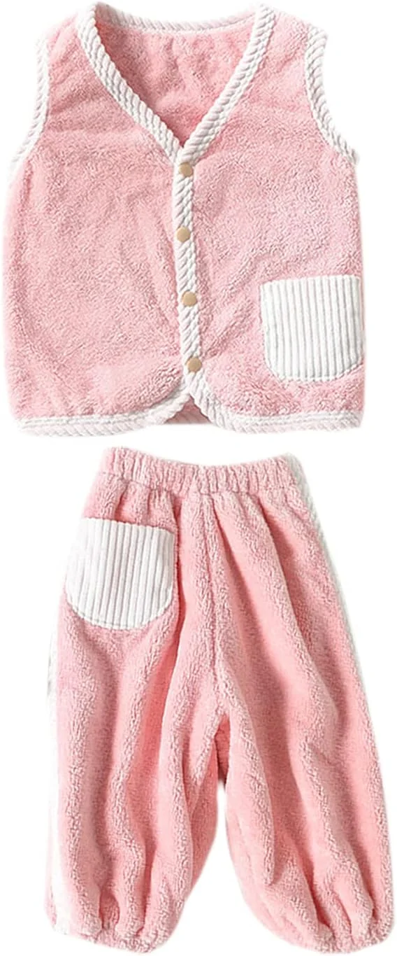 ست لباس نوزادی دو رو کرکی شامل جلیقه و شلوار راحتی ست لباس نوزادی دو رو کرکی شامل جلیقه و شلوار راحتی