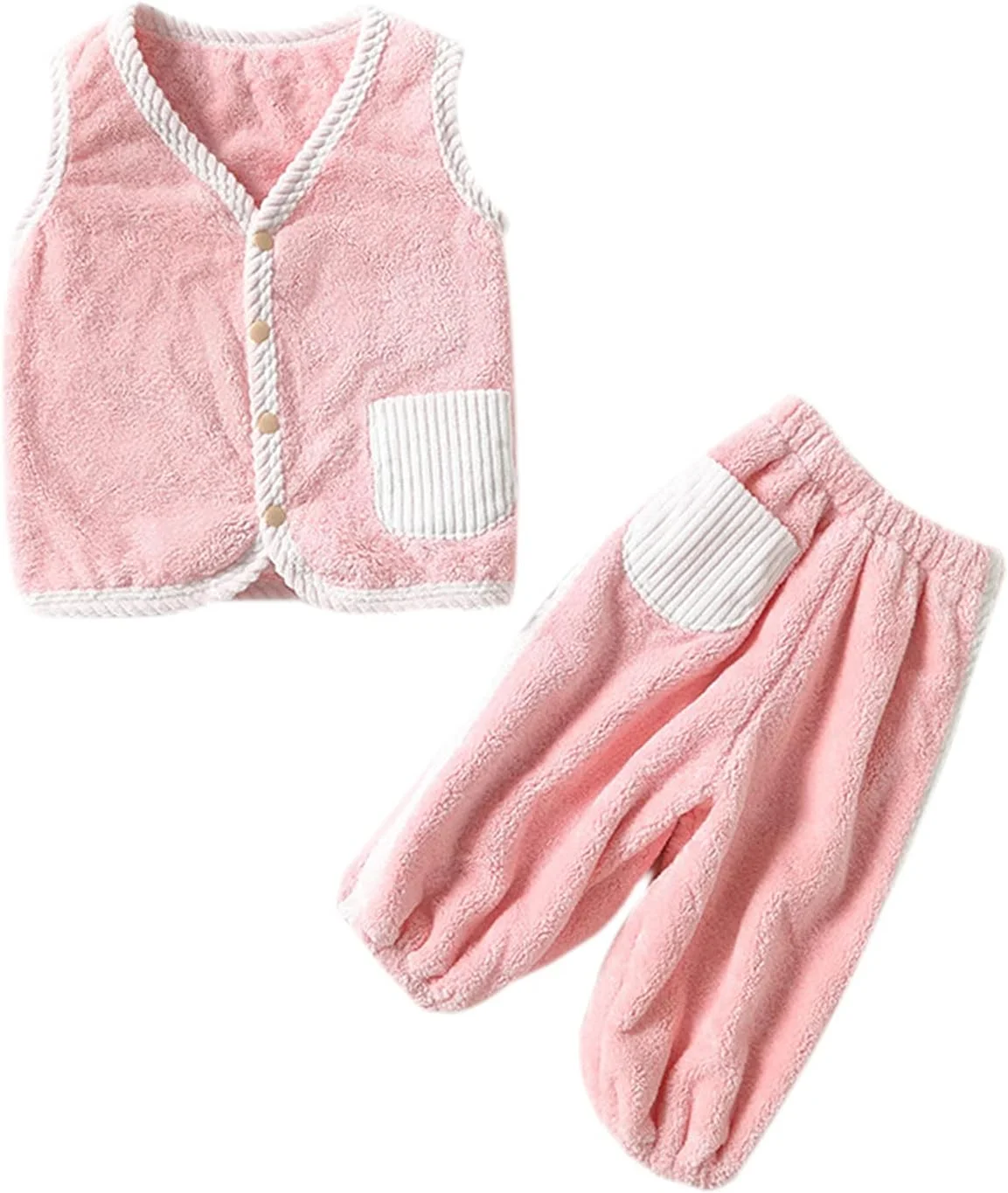 ست لباس نوزادی دو رو کرکی شامل جلیقه و شلوار راحتی ست لباس نوزادی دو رو کرکی شامل جلیقه و شلوار راحتی