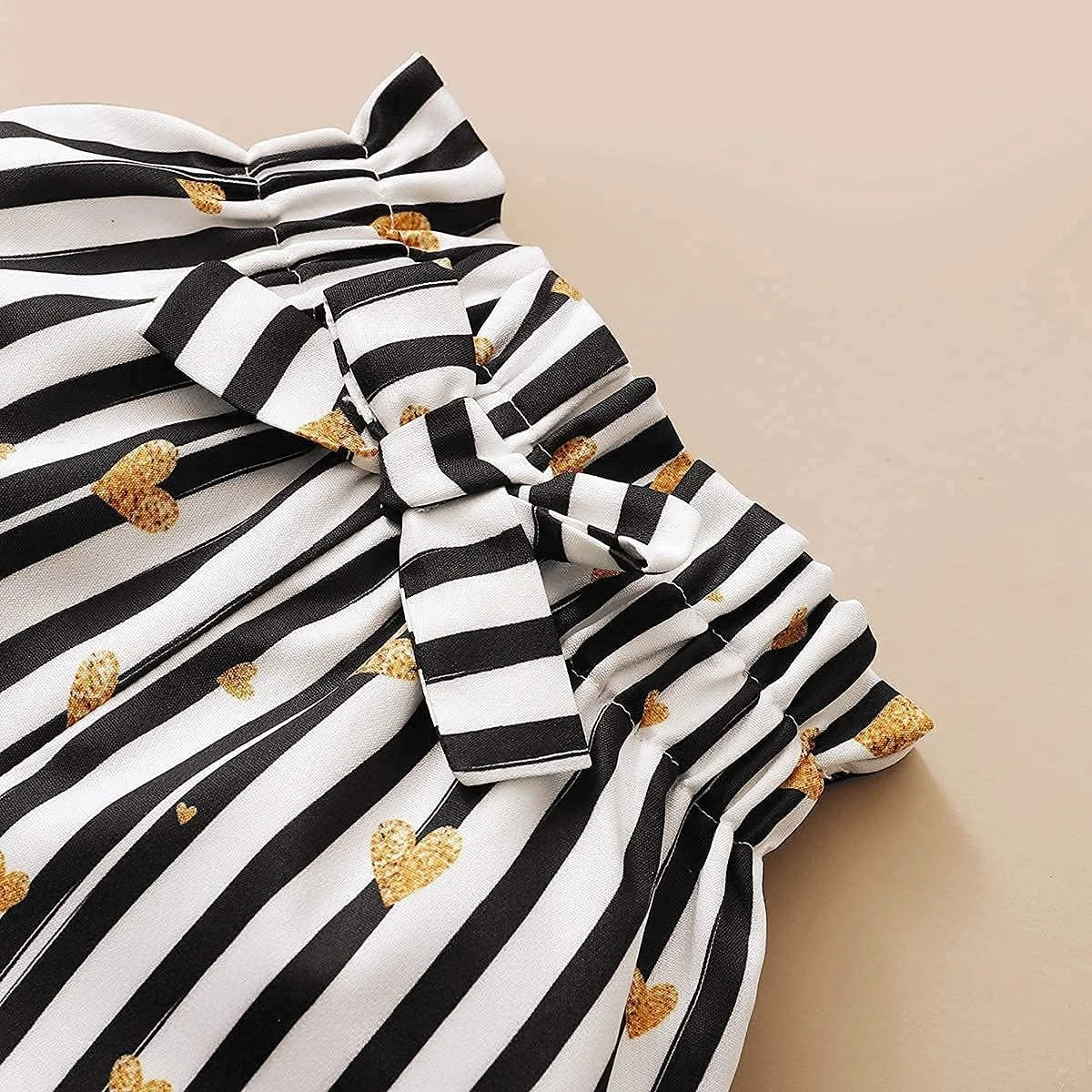 لباس دخترانه DISAUR (12 ماهه تا 5 سال) ست لباس تابستانی دخترانه شامل تاپ بدون آستین با سرشانه باز و شورت گلدار مشکی