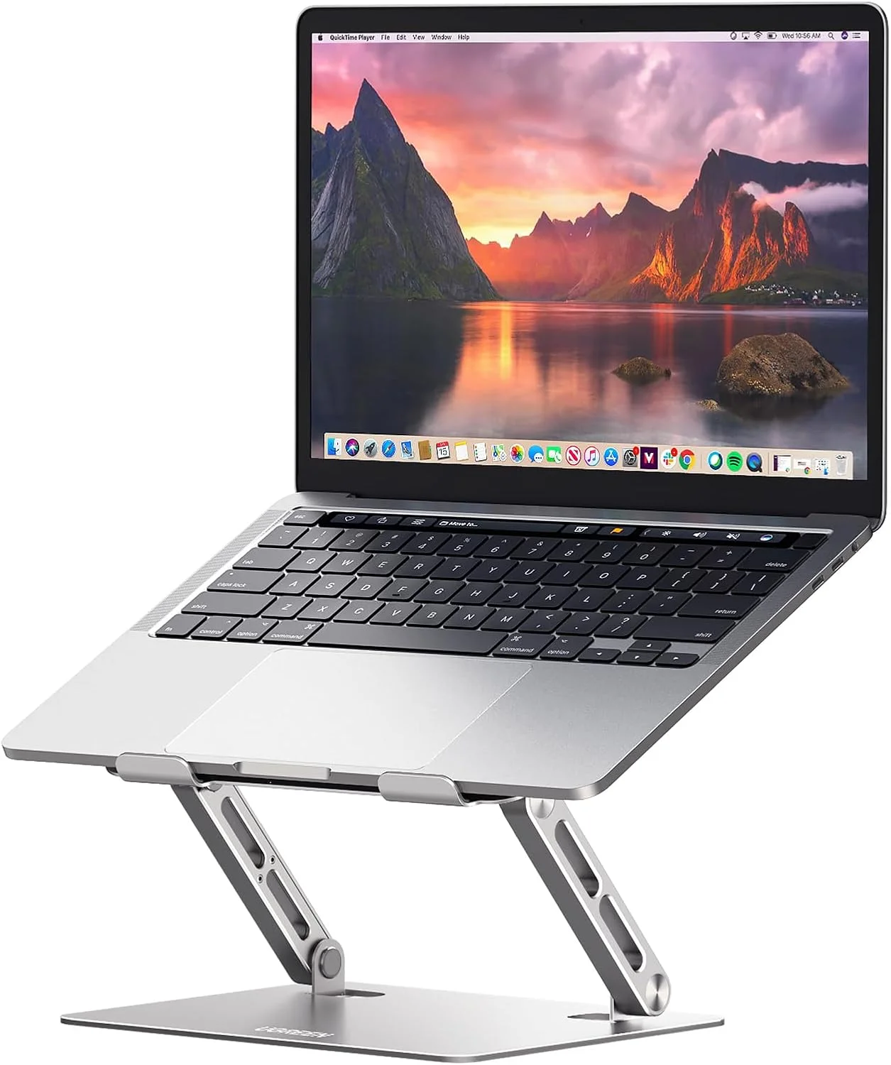 پایه لپ تاپ ارتقا یافته UGREEN با پایه بزرگتر و محکم تر، قابل تنظیم و تاشو، پایه لپ تاپ ارگونومیک برای میز، نگهدارنده فلزی نوت بوک مناسب برای Macbook Air، Macbook Pro، Lenovo، HP، همه لپ تاپ ها تا 17.3 اینچ