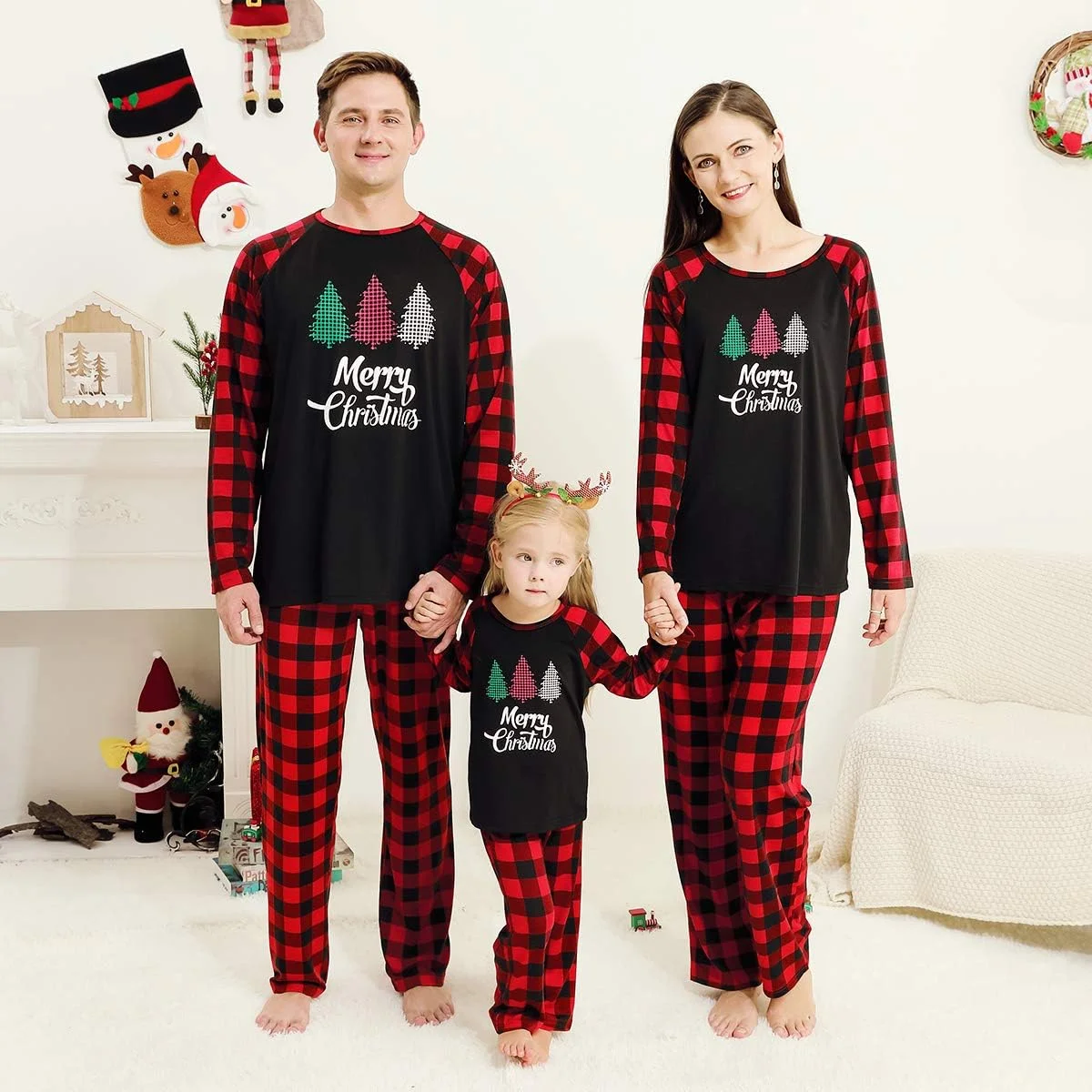 ست لباس خواب خانوادگی هینزونک طرح کریسمس، لباس خواب طرح درخت کریسمس برای زنان، مردان، کودکان و نوزادان ست لباس خواب خانوادگی هینزونک طرح کریسمس، لباس خواب طرح درخت کریسمس برای زنان، مردان، کودکان و نوزادان