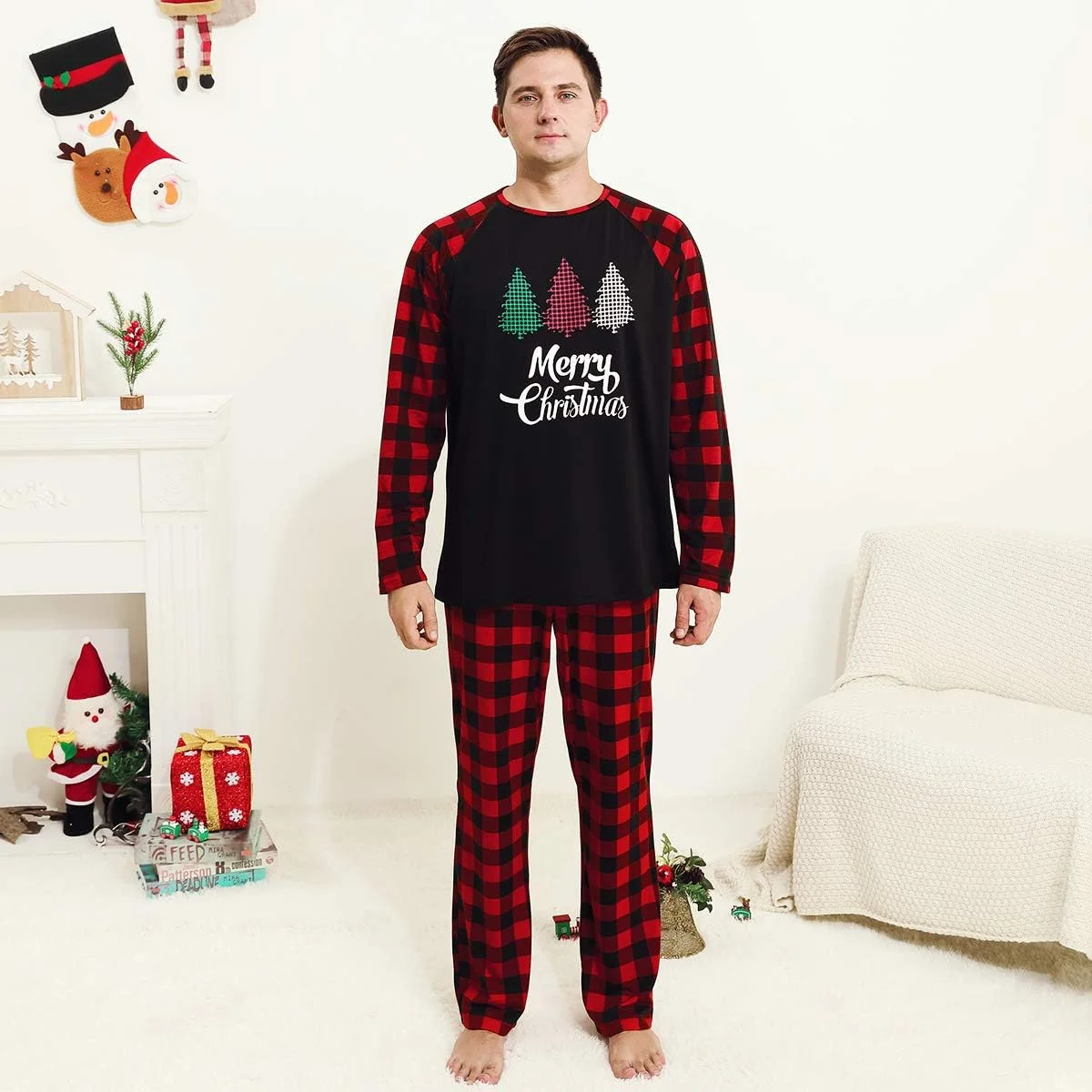 ست لباس خواب خانوادگی هینزونک طرح کریسمس، لباس خواب طرح درخت کریسمس برای زنان، مردان، کودکان و نوزادان ست لباس خواب خانوادگی هینزونک طرح کریسمس، لباس خواب طرح درخت کریسمس برای زنان، مردان، کودکان و نوزادان