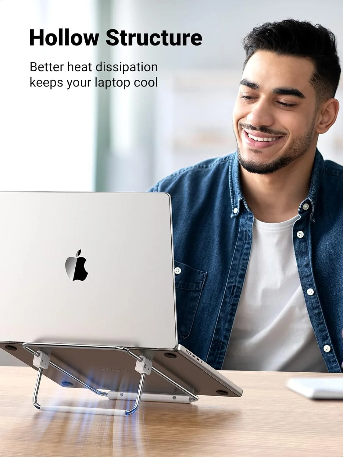 پایه لپ تاپ تاشو قابل تنظیم UGREEN، نگهدارنده فلزی لپ تاپ سازگار با مک بوک پرو 11 تا 16 اینچی، مک بوک ایر، Dell XPS 13 15، Thinkpad، Asus ZenBook