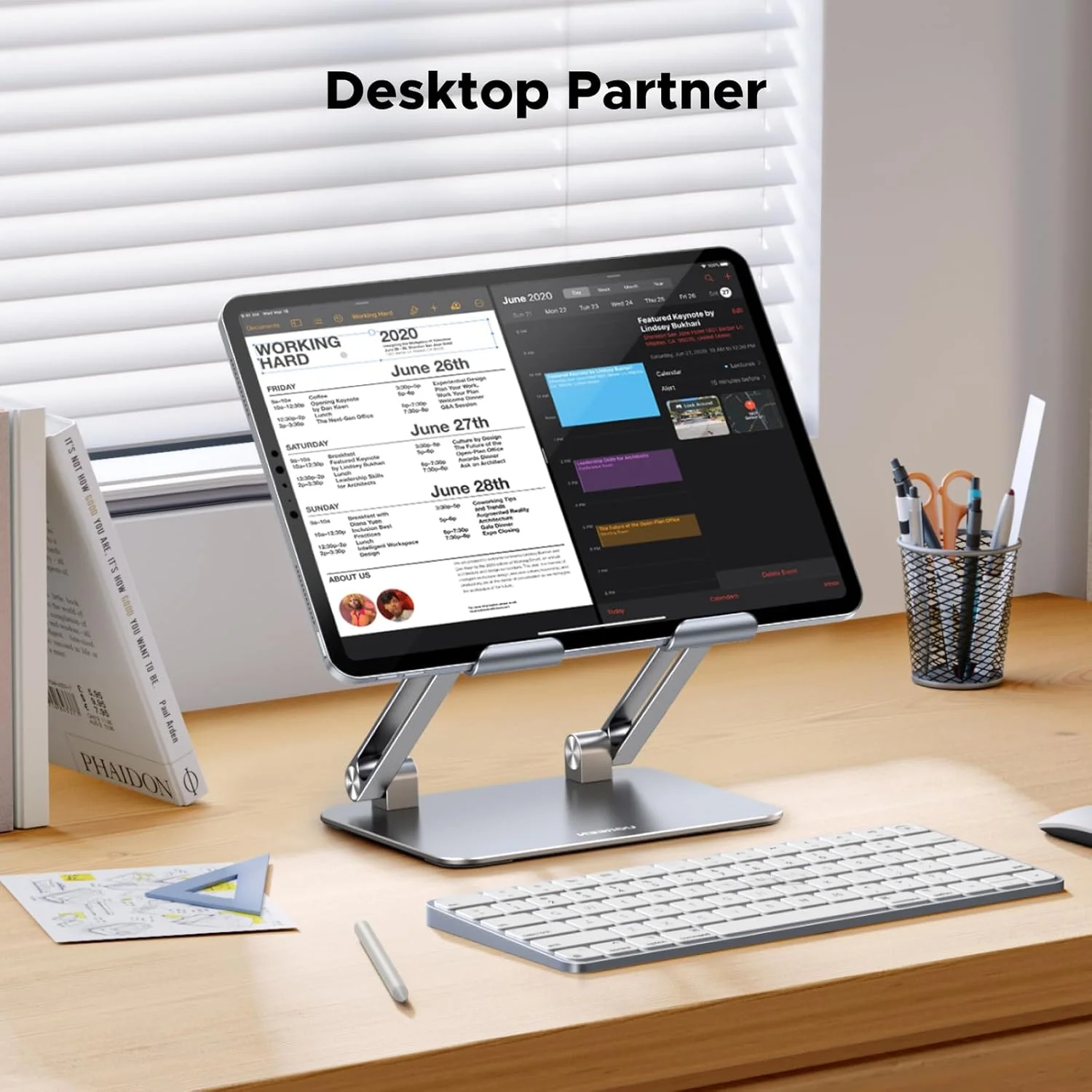 پایه آیپد UGREEN فلزی فوق العاده پایدار تاشو با قابلیت تنظیم زاویه، سازگار با آیفون 17 پرو مکس و تمامی تبلت های 4.7 تا 12.9 اینچی iPad Pro/Air/Mini Galaxy Tab S25 Ultra نقره ای پایه آیپد UGREEN فلزی فوق العاده پایدار تاشو با قابلیت تنظیم زاویه، سازگار با آیفون 17 پرو مکس و تمامی تبلت های 4.7 تا 12.9 اینچی iPad Pro/Air/Mini Galaxy Tab S25 Ultra نقره ای