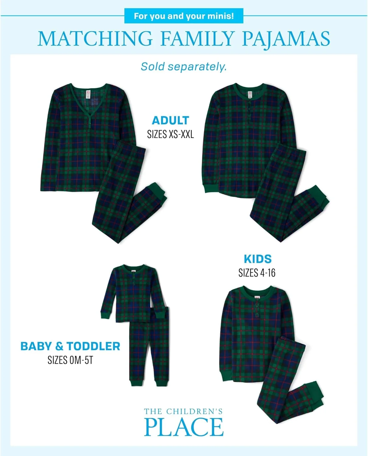 ست لباس خواب حرارتی چهارخانه هماهنگ خانوادگی کودکانه The Children's Place