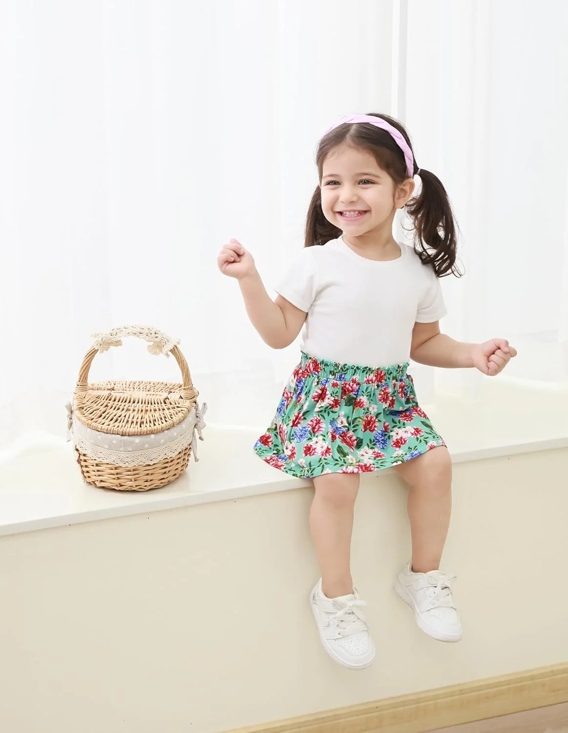 شورت نوزادی دخترانه بامبو باد، شورت های چین دار برای کودکان نوپا، پوشش پوشک شورت نوزادی دخترانه بامبو باد، شورت های چین دار برای کودکان نوپا، پوشش پوشک