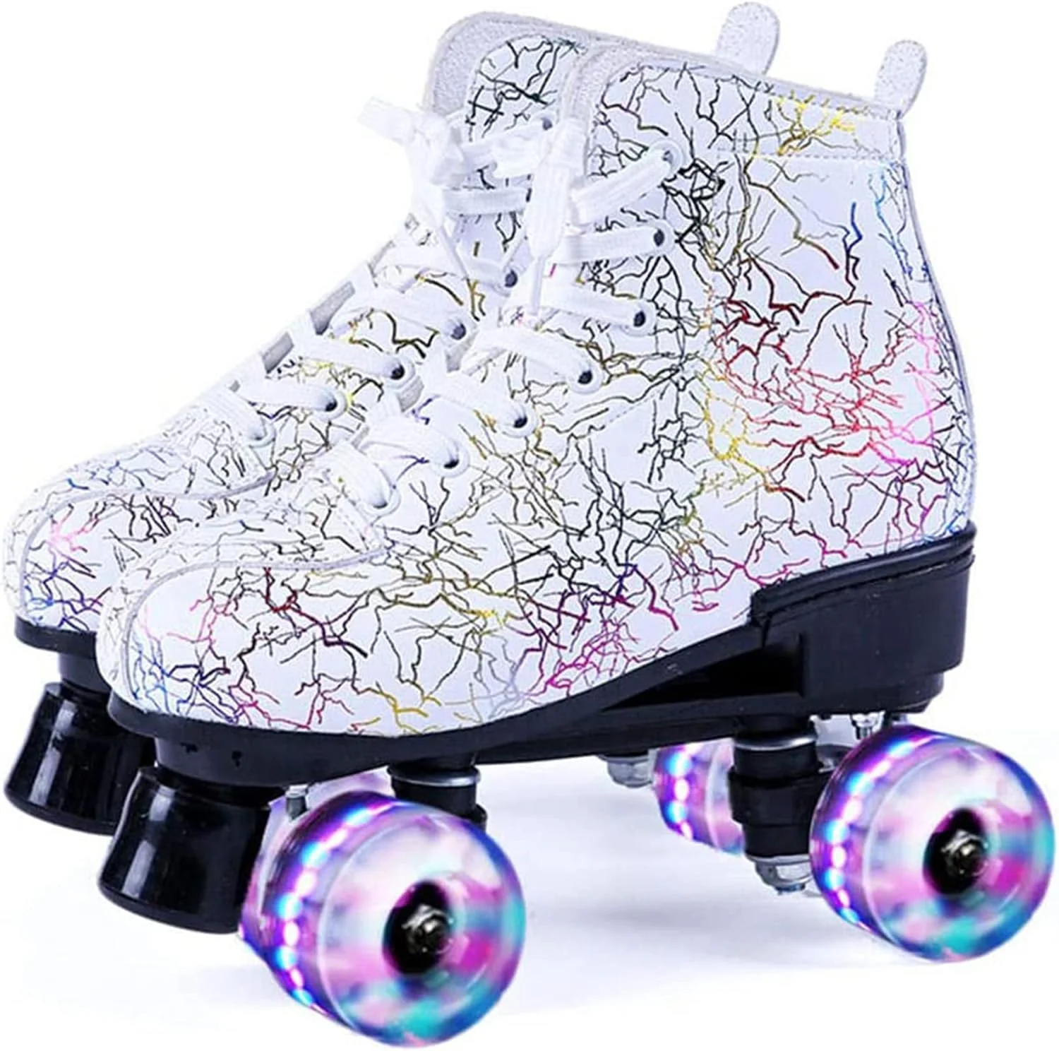 Roller Skates Adult Quad Skates PU Artificial Leather Double Row Unisex Girls Skates