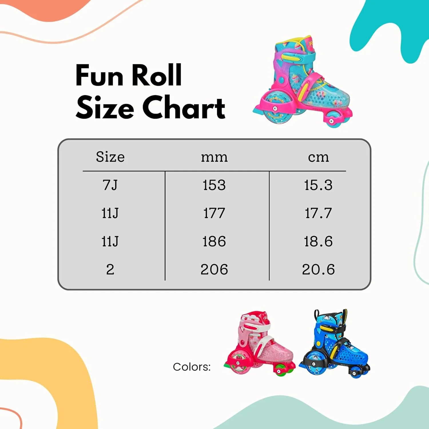 اسکیت های غلتکی مبتدی Fun Roll از Roller Derby، سایزبندی قابل تنظیم، اسکیت برای کودکان، نوپایان، پسران، دختران اسکیت های غلتکی مبتدی Fun Roll از Roller Derby، سایزبندی قابل تنظیم، اسکیت برای کودکان، نوپایان، پسران، دختران