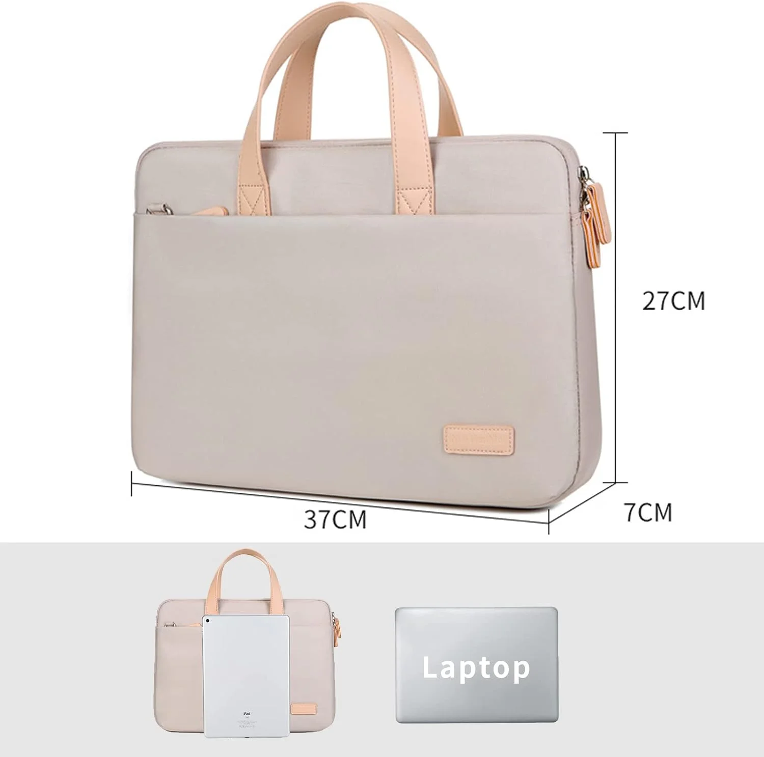 کیف لپ تاپ Muhadjiya مناسب برای لپ تاپ 15.6 اینچی، کیف شانه ای زنانه و مردانه با کیف سازماندهی کابل، کیف ضد آب لپ تاپ، کیف دستی تجاری مناسب برای لپ تاپ های 14-15.6 اینچی