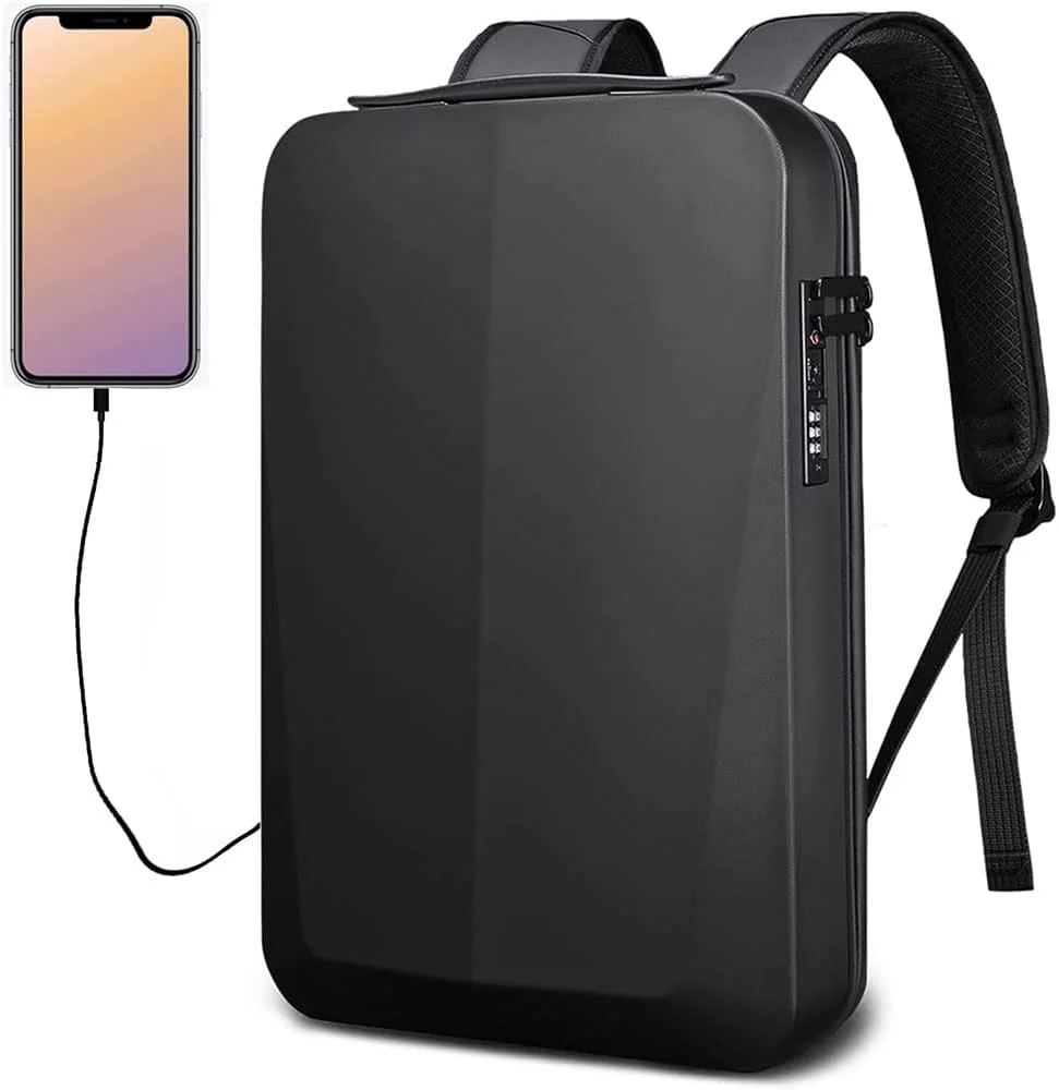 کیف لپ تاپ ضد سرقت SKADE برای مردان، کیف کامپیوتر گیمینگ ضد آب با قفل TSA و پورت USB، مناسب برای لپ تاپ 17 اینچی، کوله پشتی مسافرتی تجاری با طراحی مدرن (مشکی)