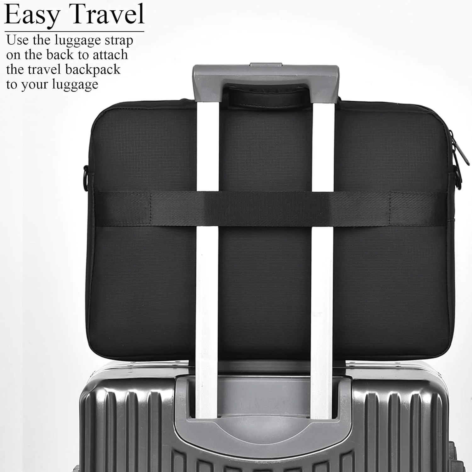 کیف لپ تاپ Qiccijoo مناسب برای لپ تاپ های 17.3 اینچی، کیف دستی لپ تاپ مردانه و زنانه، کیف کامپیوتر، کیف شانه ای با بند، کیف های کامپیوتر، کیف پیام رسان برای مسافرت/کار (خاکستری)