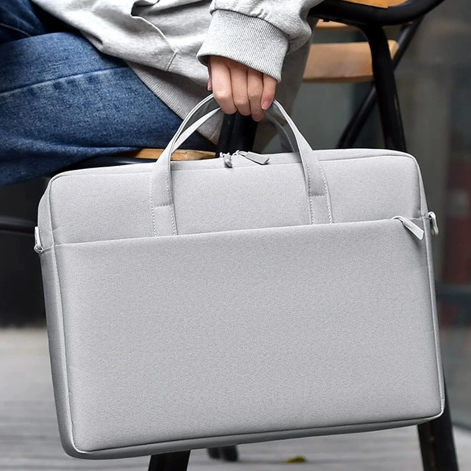 کیف لپ تاپ Muhadjiya مناسب زنان و مردان، کیف کامپیوتر 15-16.1 اینچی، کیف دستی لپ تاپ با بند، کیف شانه ای محافظ لپ تاپ 15.6 اینچی مناسب کار